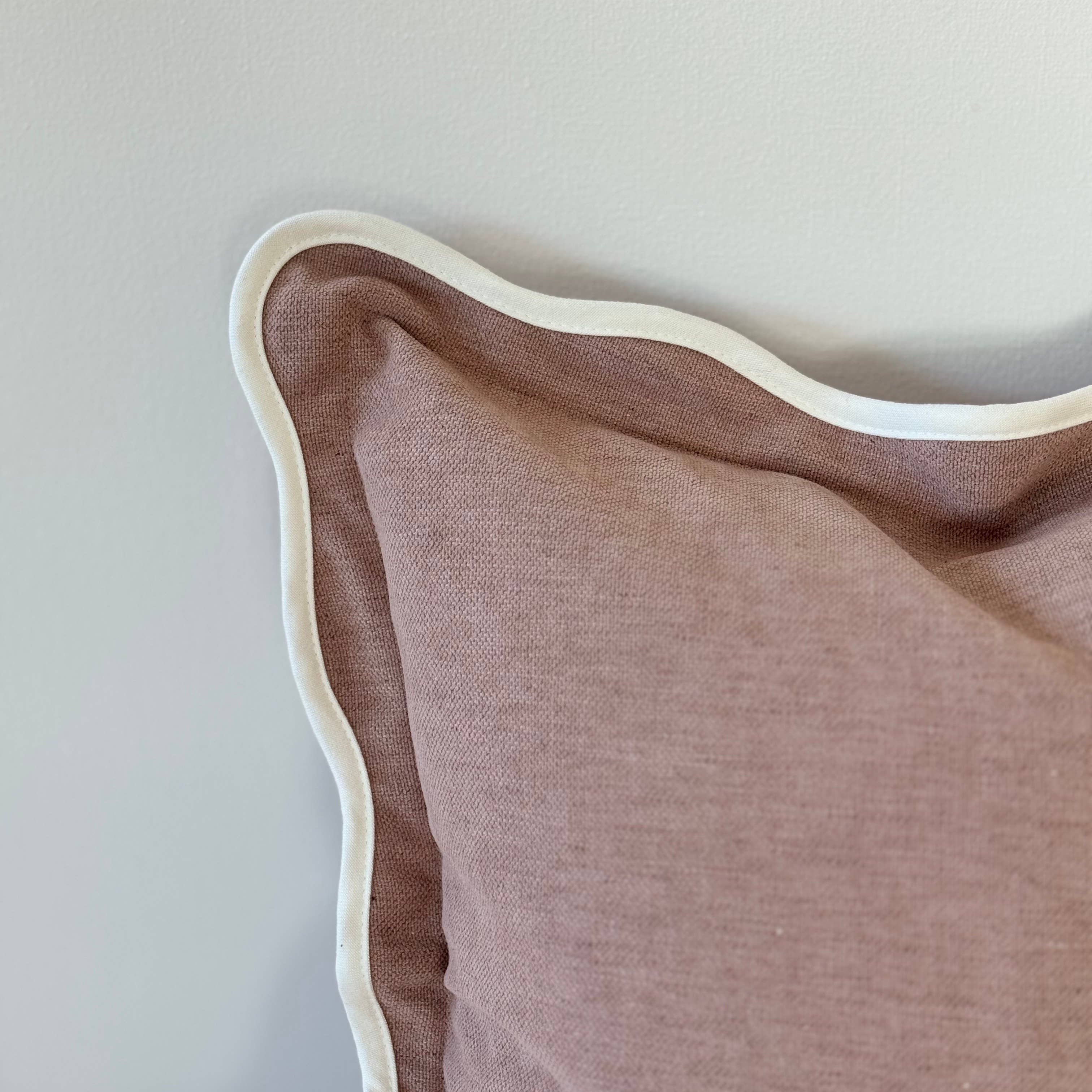 Chloe Dusty Pink Scalloped Edge Cushion 45x45 Ellenvale Trade