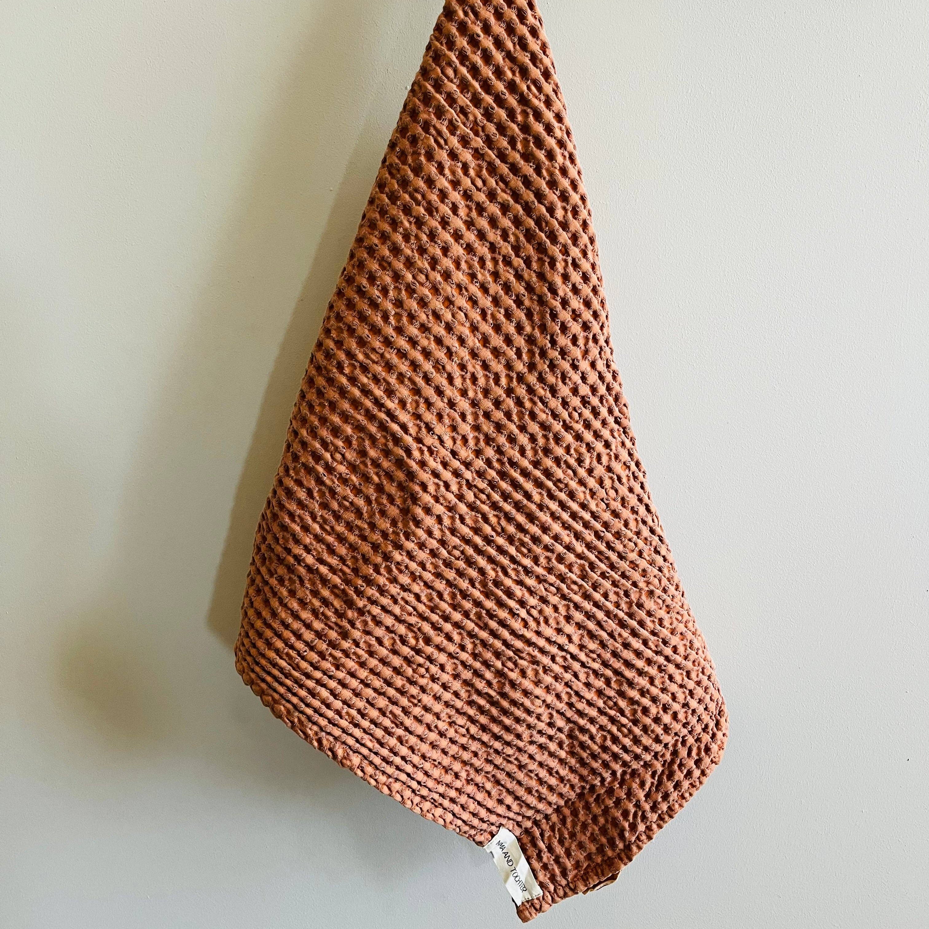 100% Organic Cotton Rustic Waffle Tea Towel - Terracotta Mama and Tochter