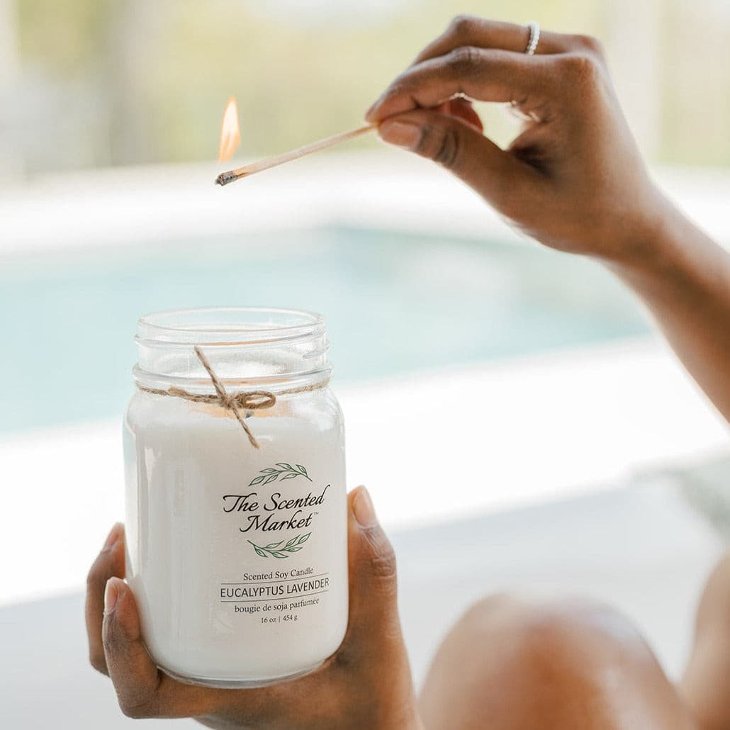 EUCALYPTUS LAVENDER Soy Wax Candle 16 oz The Scented Market