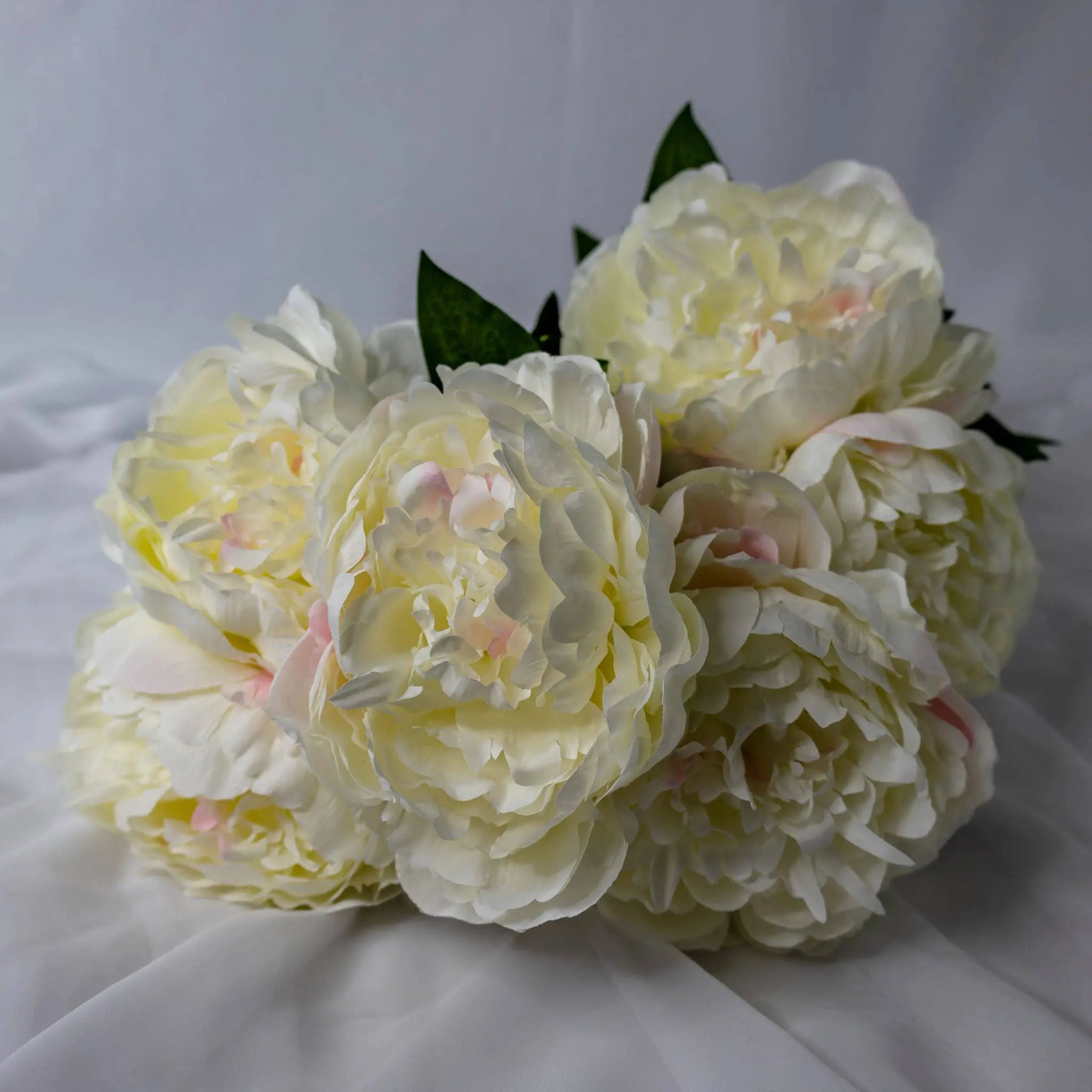 White Peony Bloom Large - Realistic Artificial Flowers: Single Stem Realistic Artificial Flowers