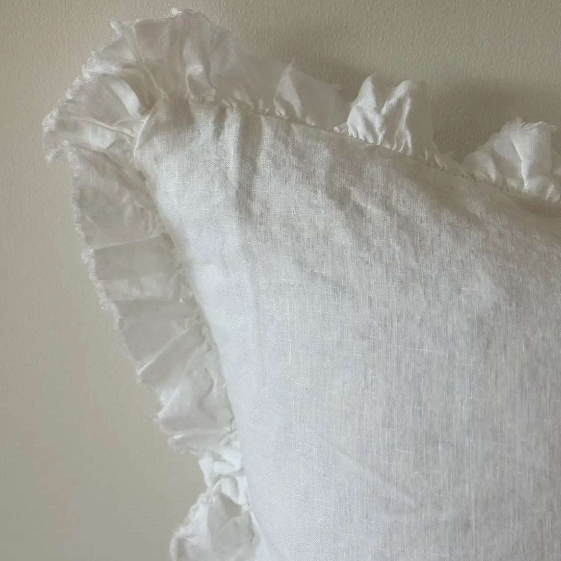 Hallie White Ruffle Edge Cushion Cover – 45 × 45 cm