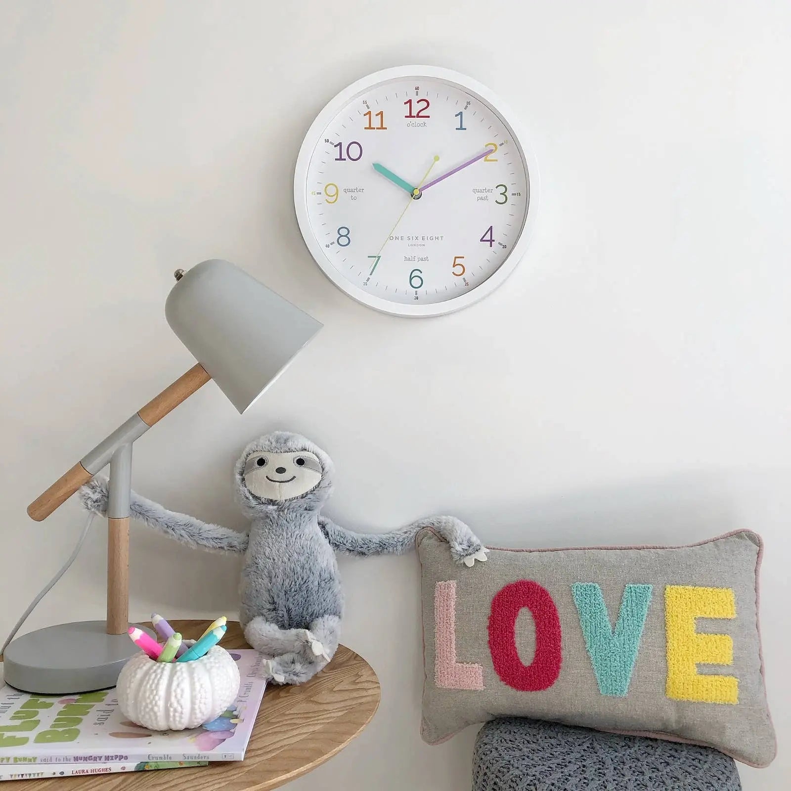 Learn the Time Silent Wall Clock – White (30 cm)