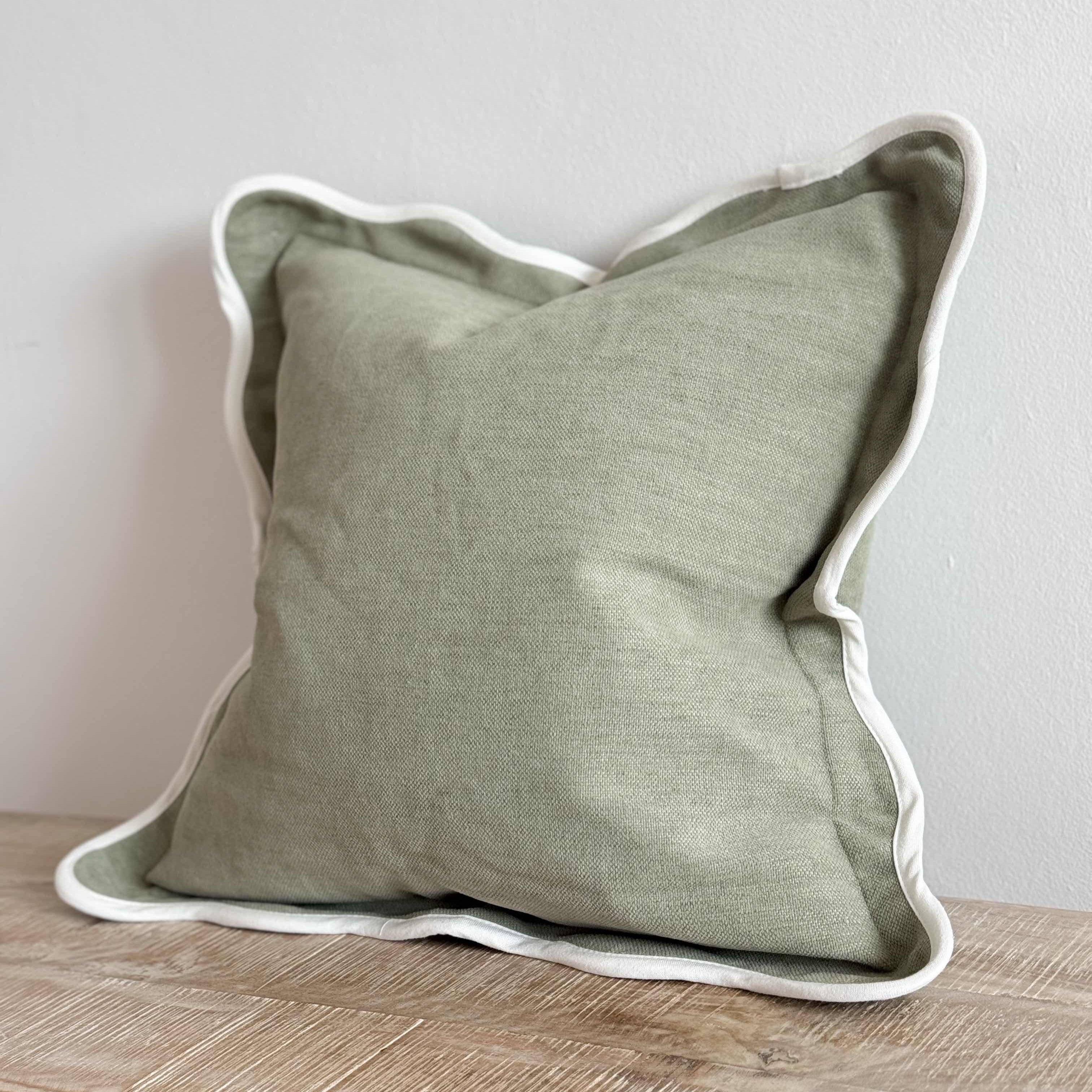Chloe Sage Scalloped 45x45 - Linen Blend Ellenvale Trade