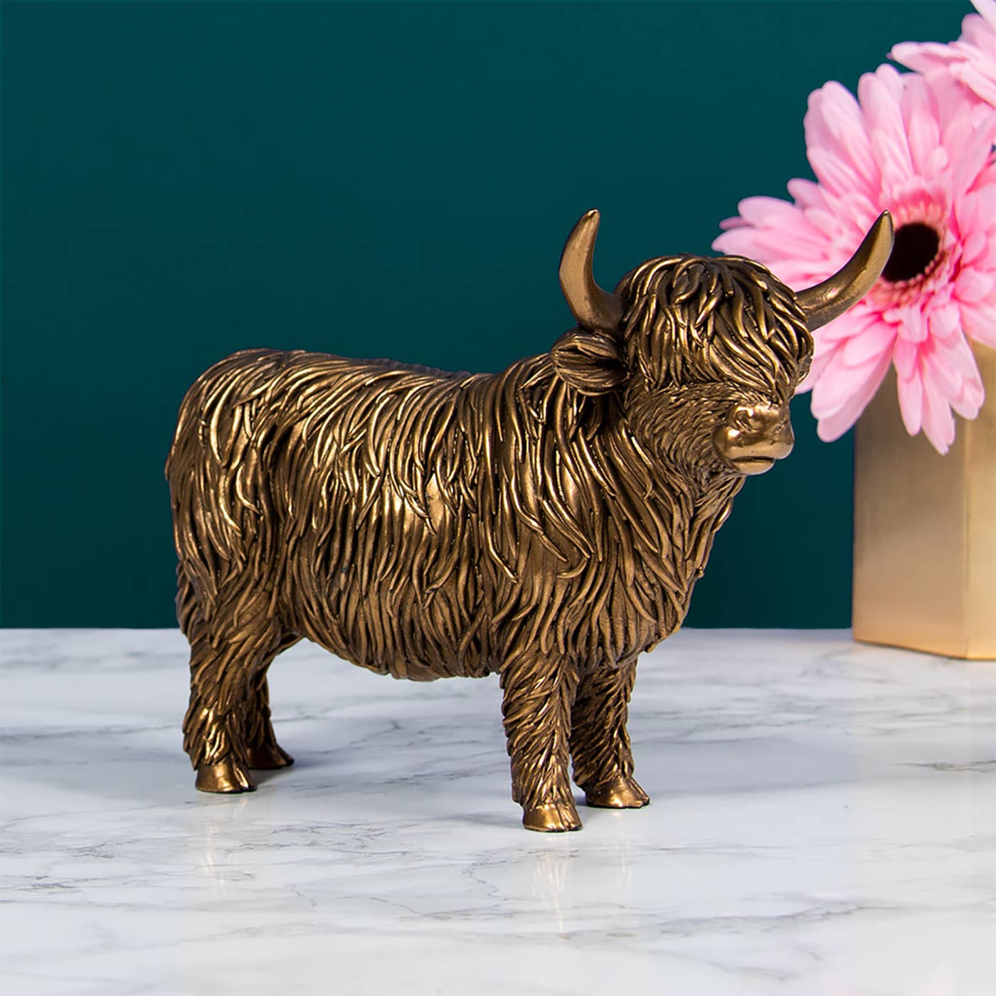 Reflections Bronze Highland Cow Standing Medium Joe Davies