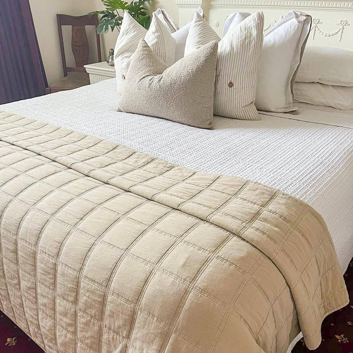 Stonewashed Organic Cotton Quilt - Natural - King Size Mama and Tochter