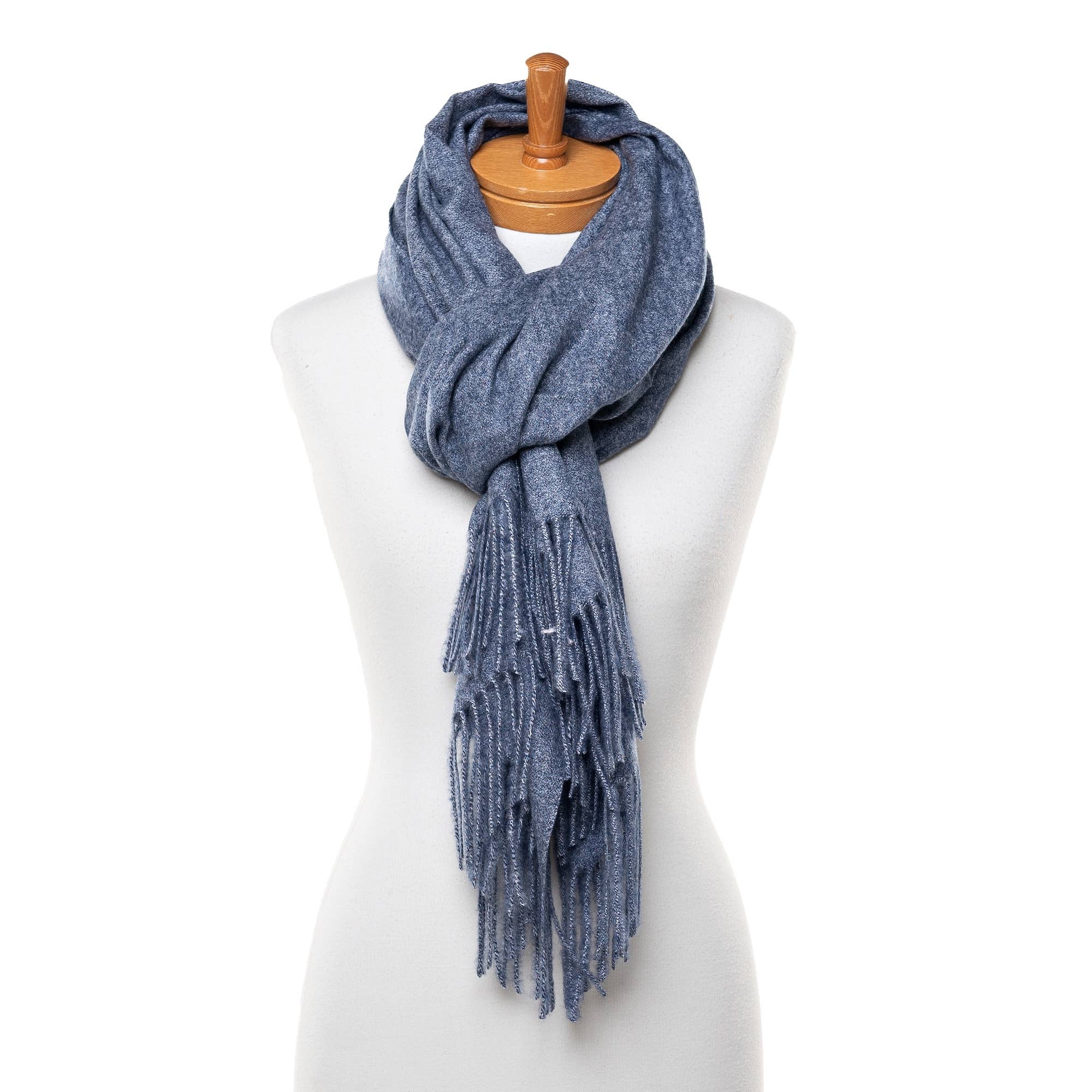 Luxe Plain Scarf - Slate Blue Grey