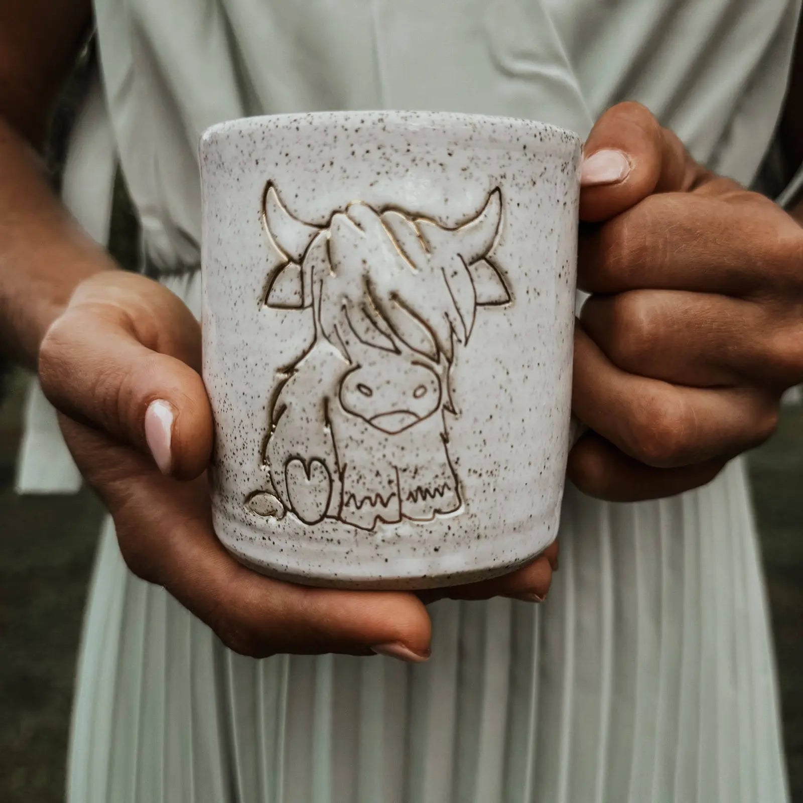 Highland Cow - Handmade Ceramic Mug - Right-Handed Design Wolf and Clay Pty Ltd