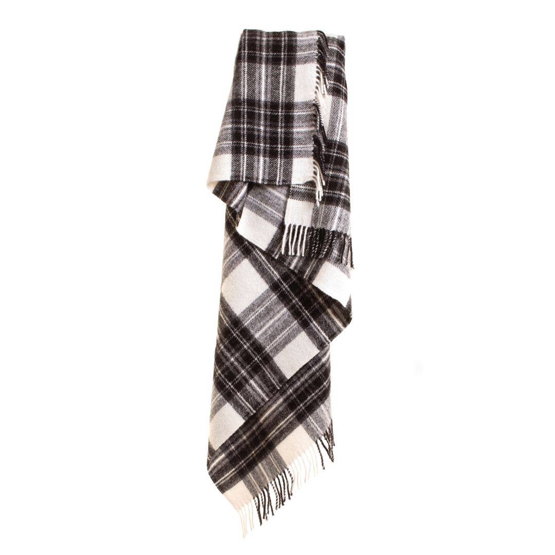 Grey Dress Stewart Tartan Pure New Wool Throw – 150 × 183 cm