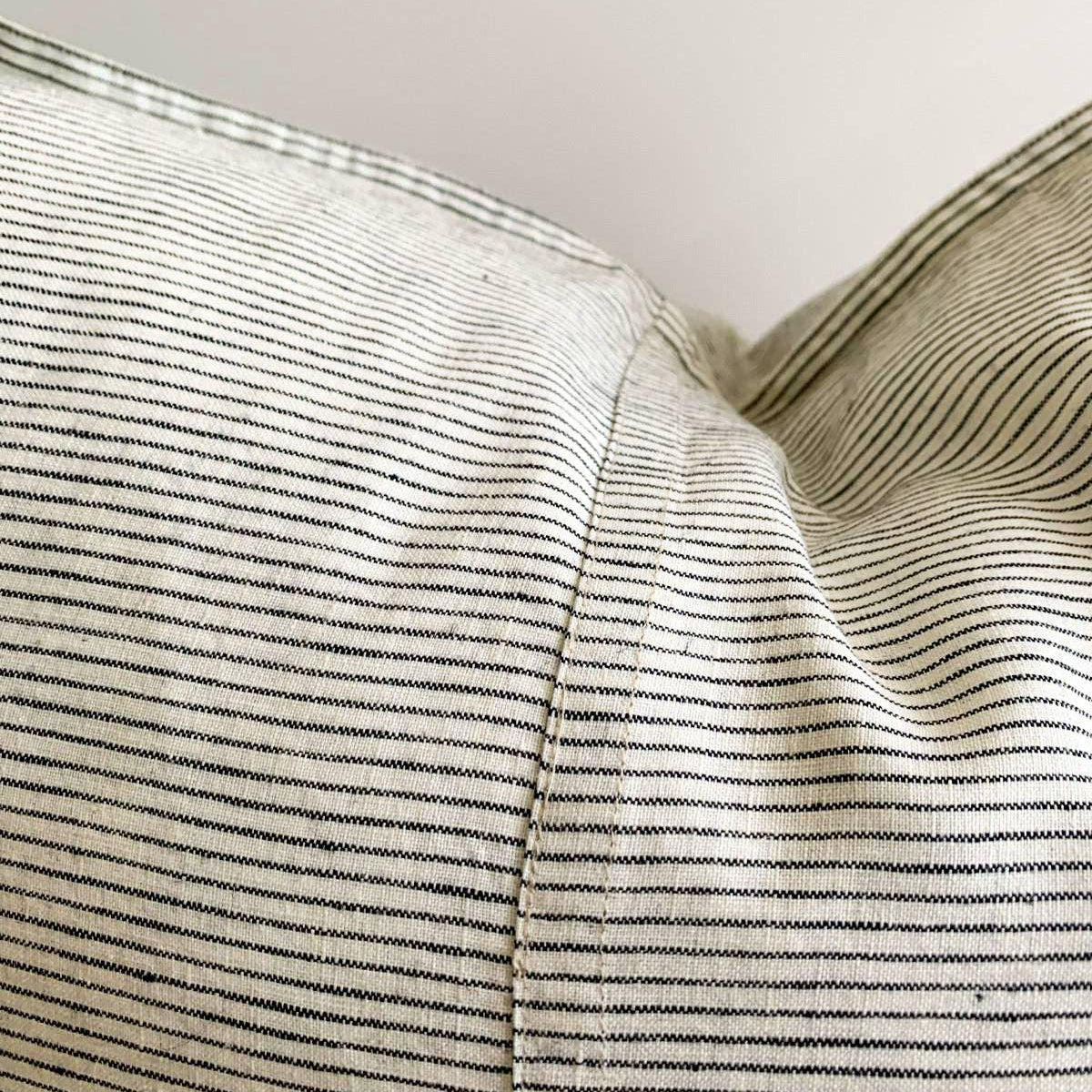 Pure French Linen Lumbar Cushion - Pinstripe Mama and Tochter