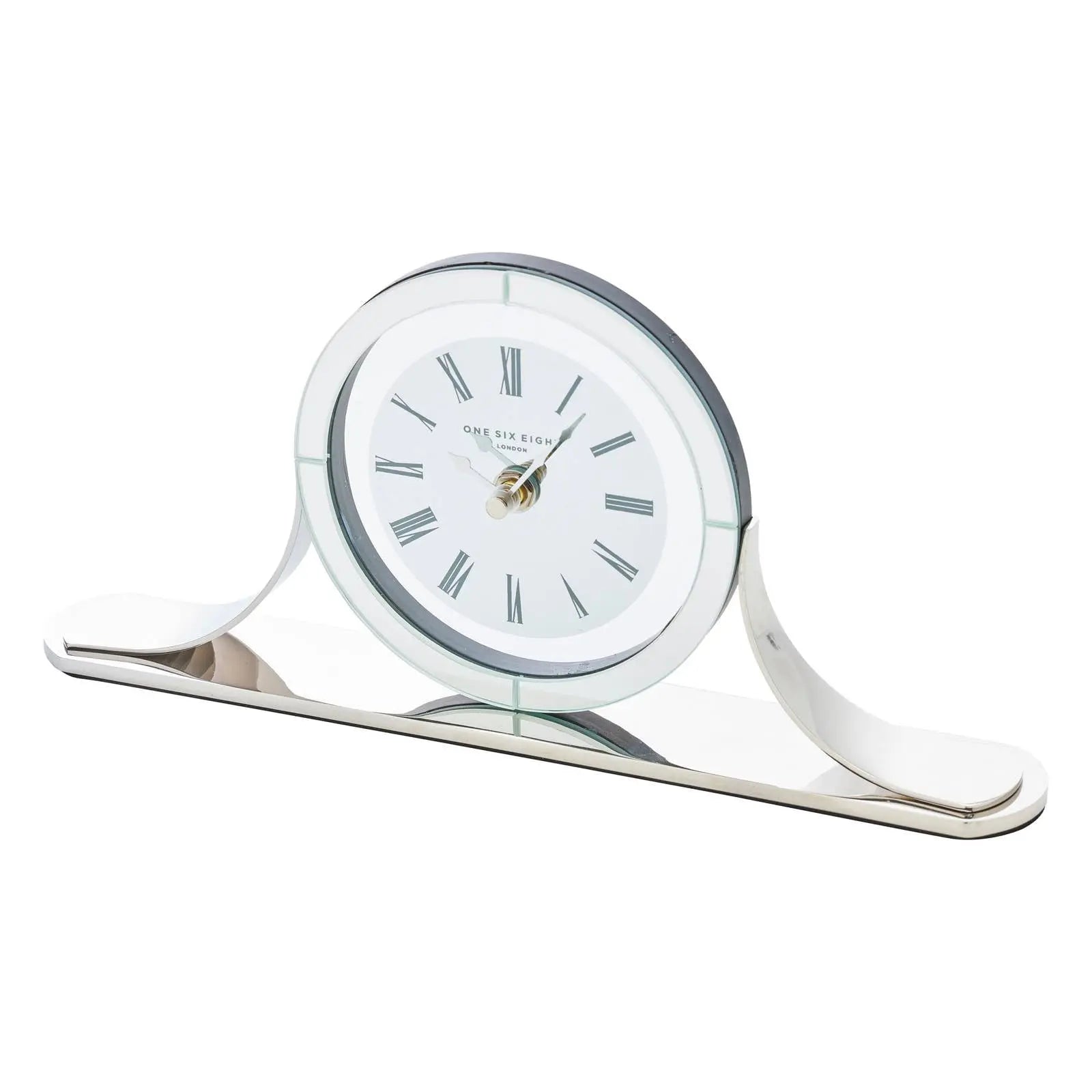 Hamptons Glass Mantel Clock One Six Eight London