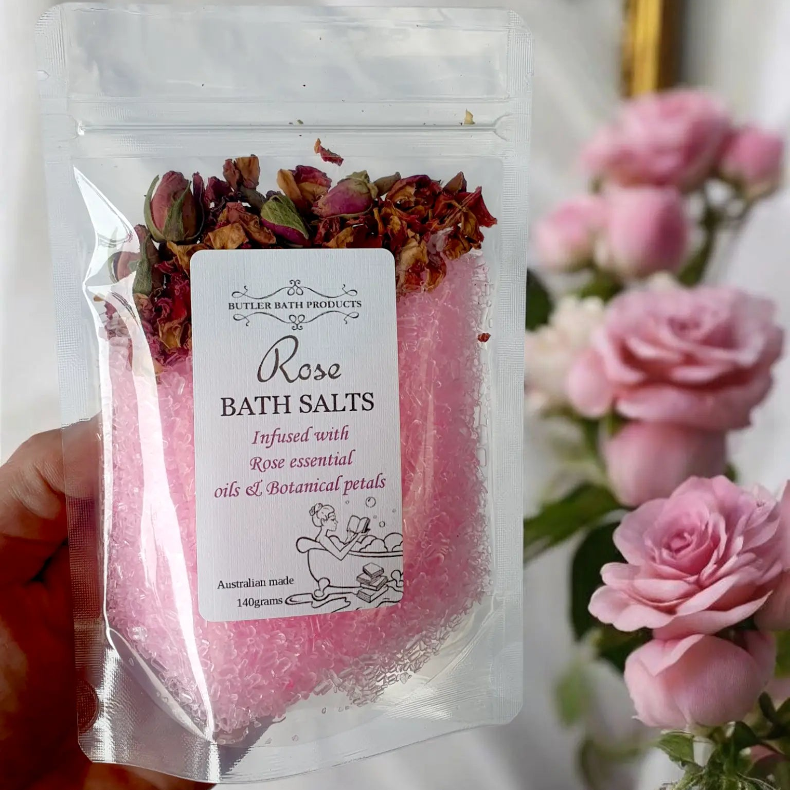 Rose Bath Salts - Epsom Butler Bath Products