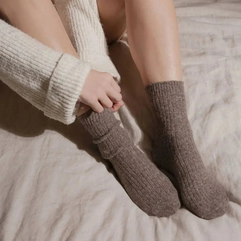 The Comfiest Socks – Light Choccy (L/XL) Bed & Butter