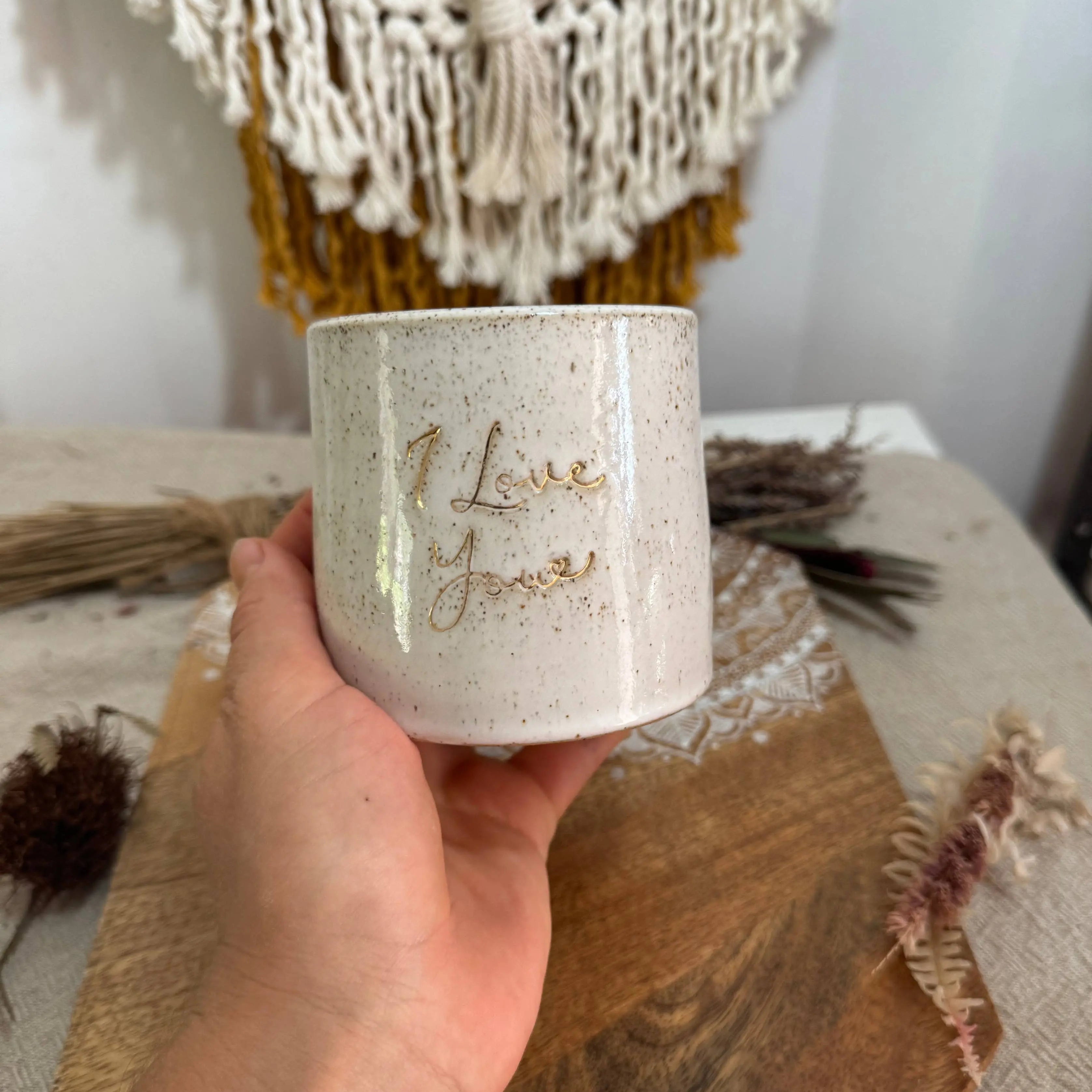 Ceramic Mug - I love you : Without handle Wolf and Clay Pty Ltd