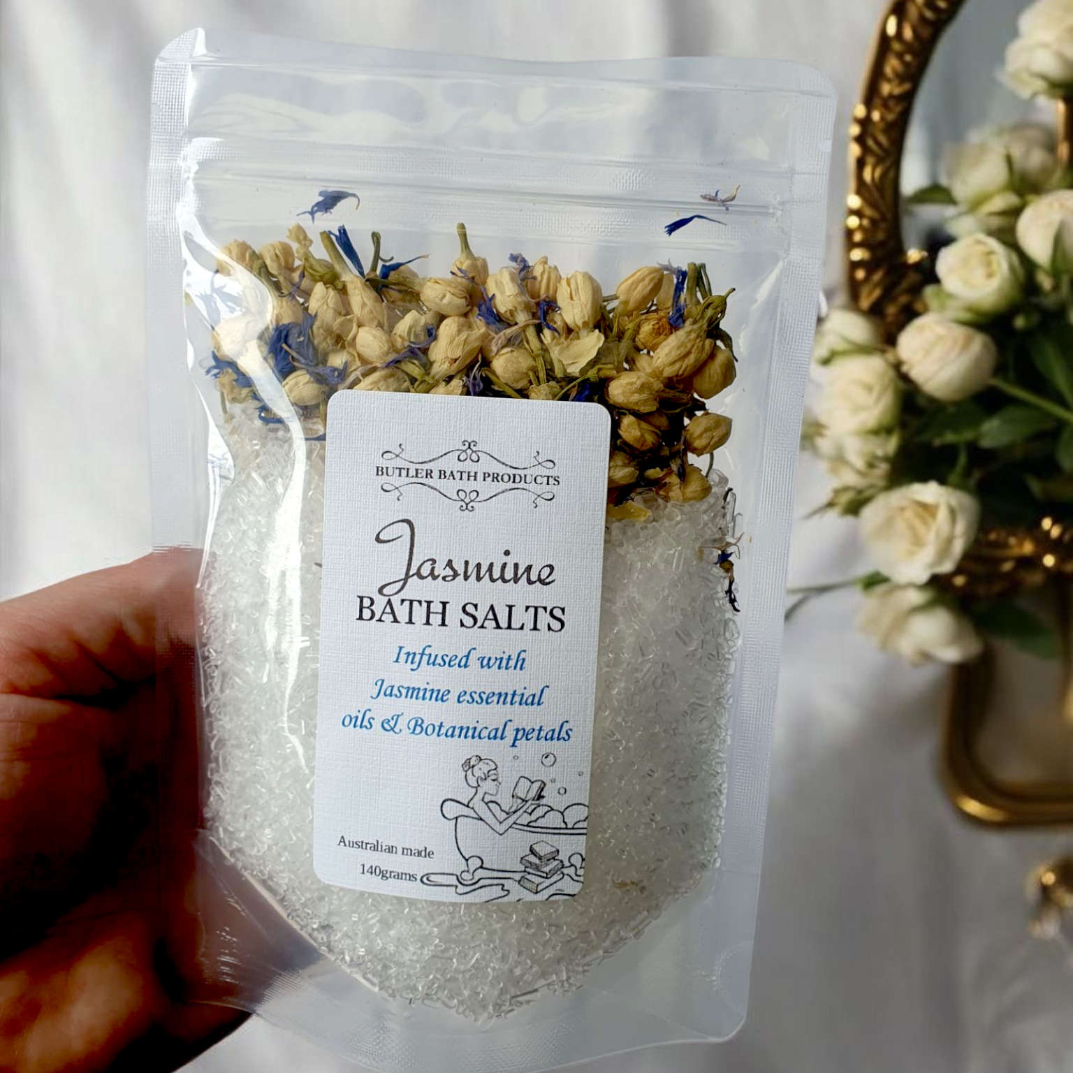 Jasmine bath salts - Epsom Butler Bath Products