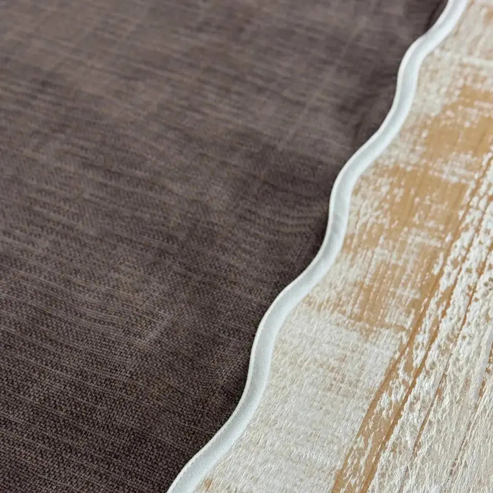 Chloe Dark Brown Scalloped Table Runner – 225 × 35 cm Ellenvale Trade