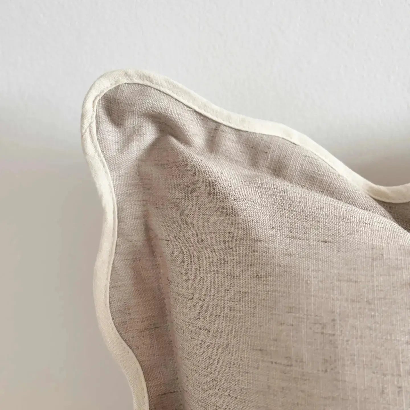 Chloe Greige Scalloped Edge Cushion Cover 65x65 Ellenvale Trade
