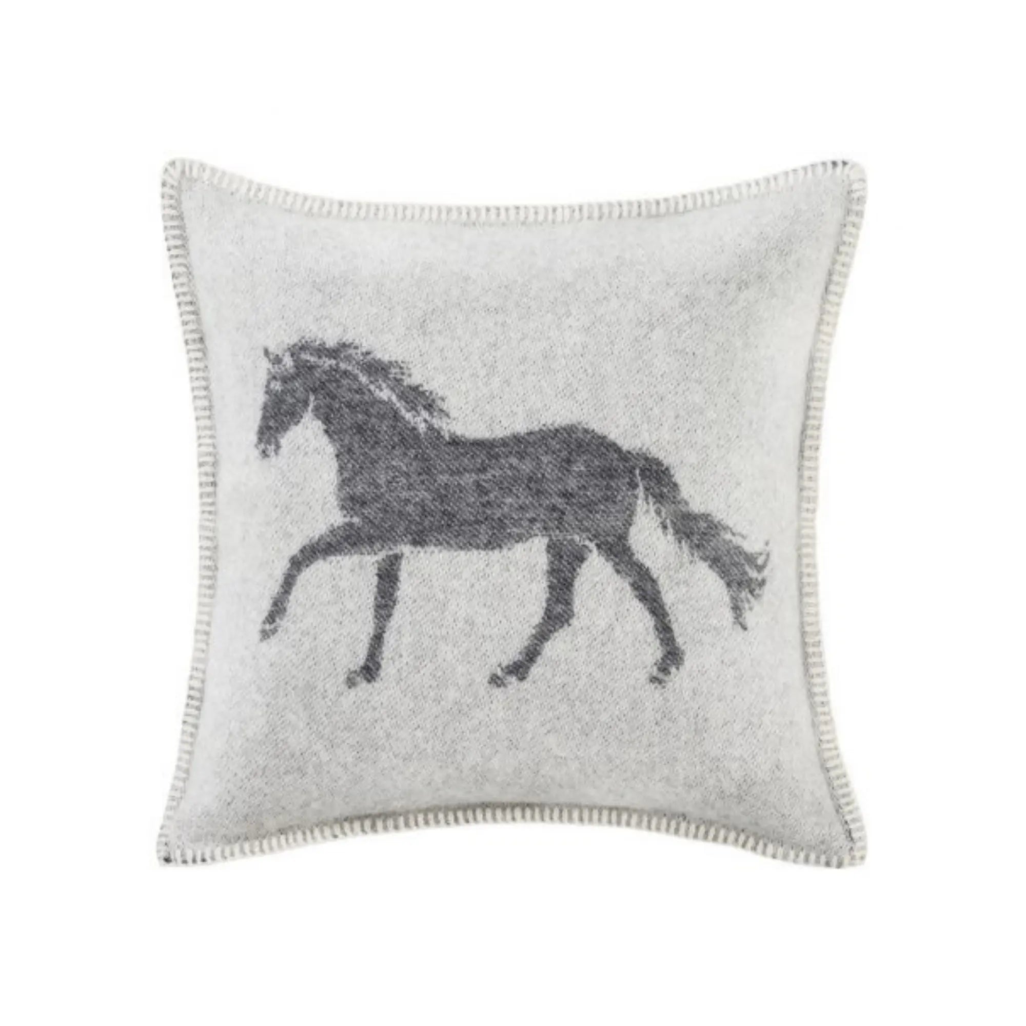 Horse Soft Grey Pure Wool Cushion Covers JJ Textile