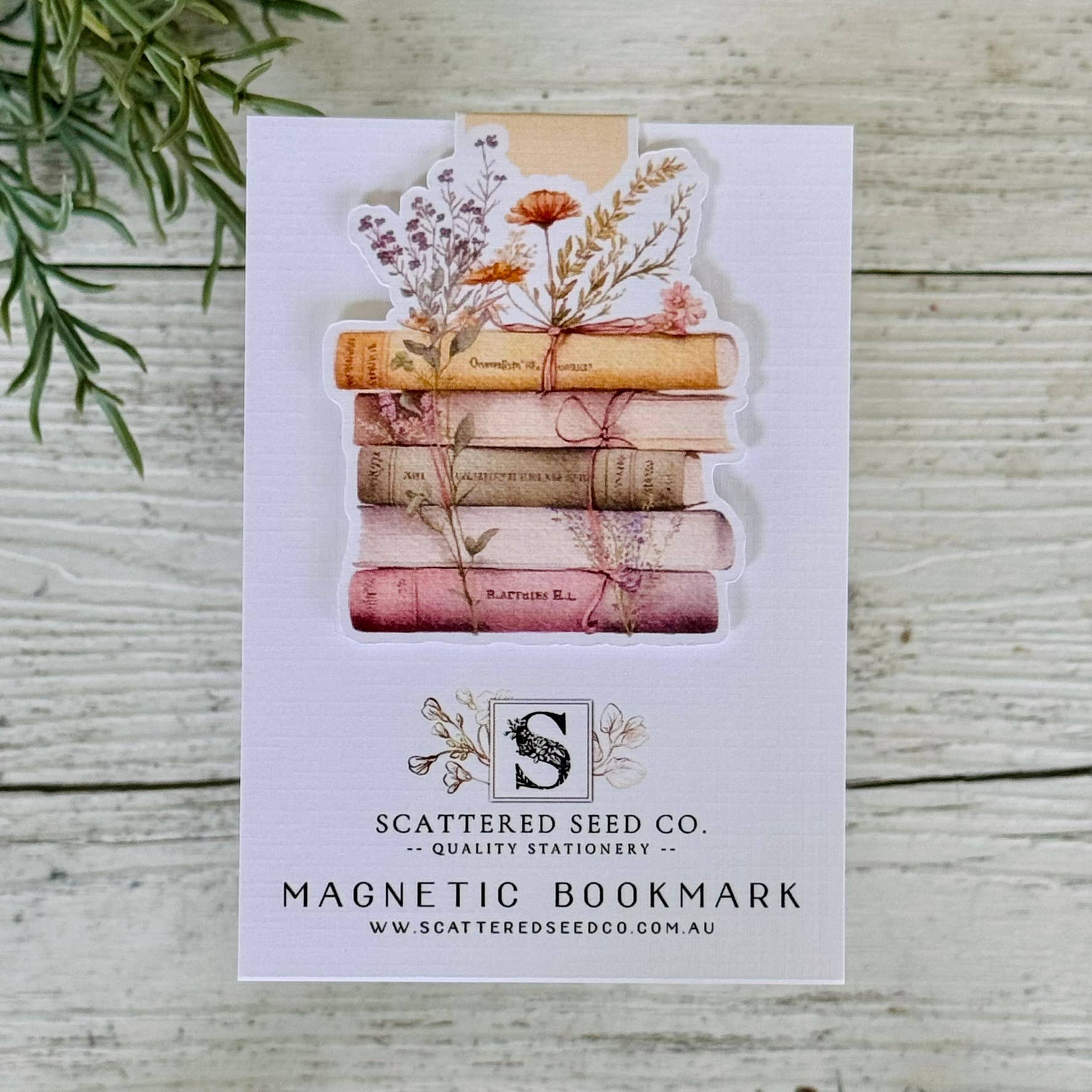 Handmade Floral Magnetic Bookmark - Floral Books