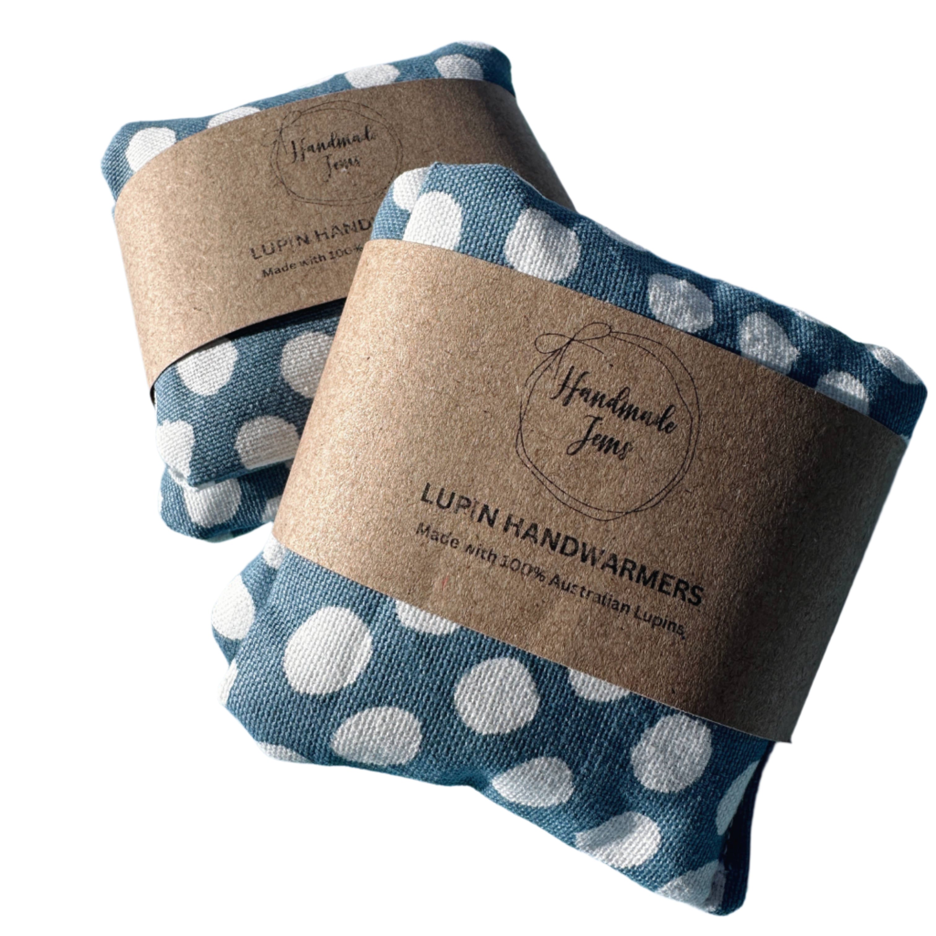 Blue Spots Lupin Handwarmers (2-Pack) Handmade Jems