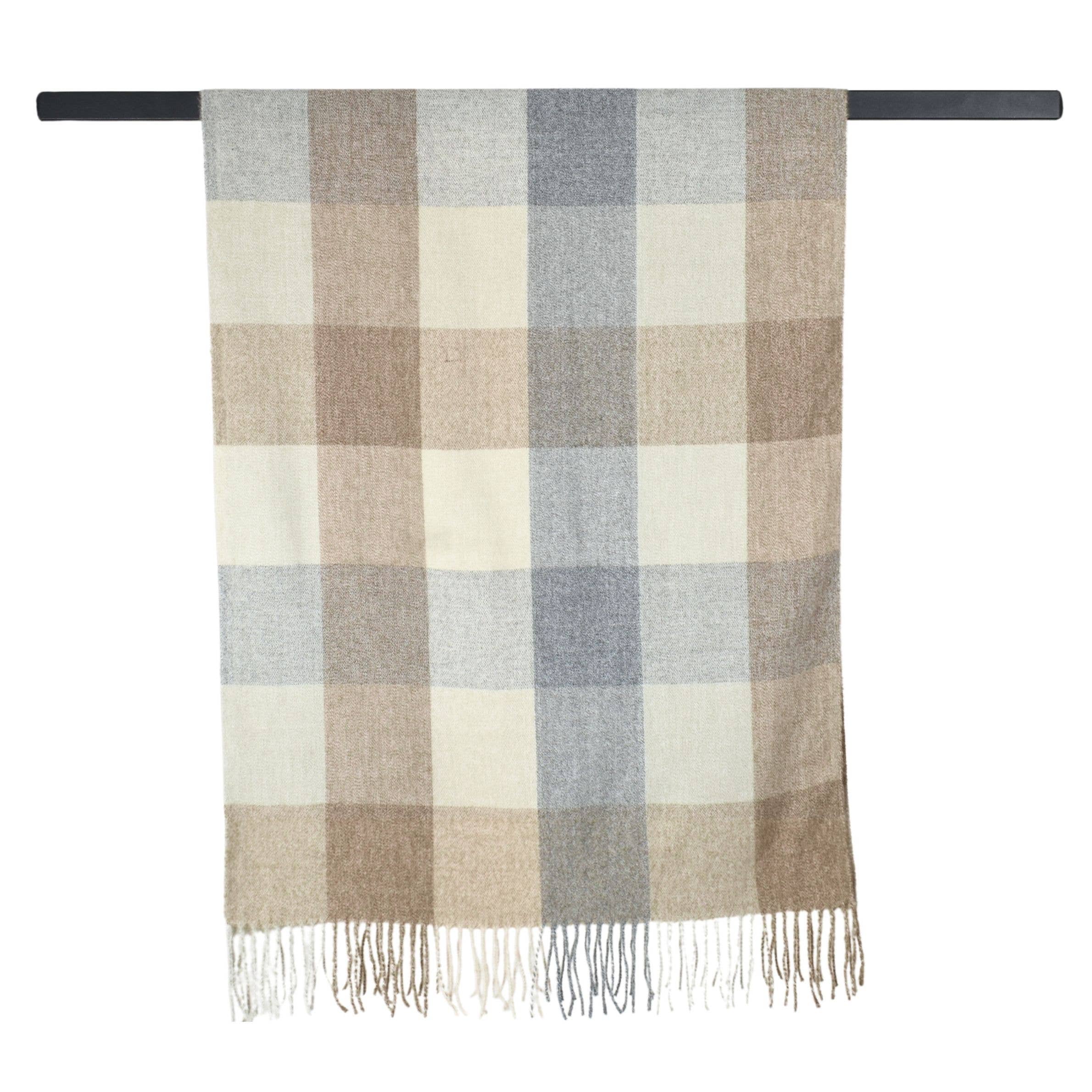 Autumn Checkered Scarf - Camel