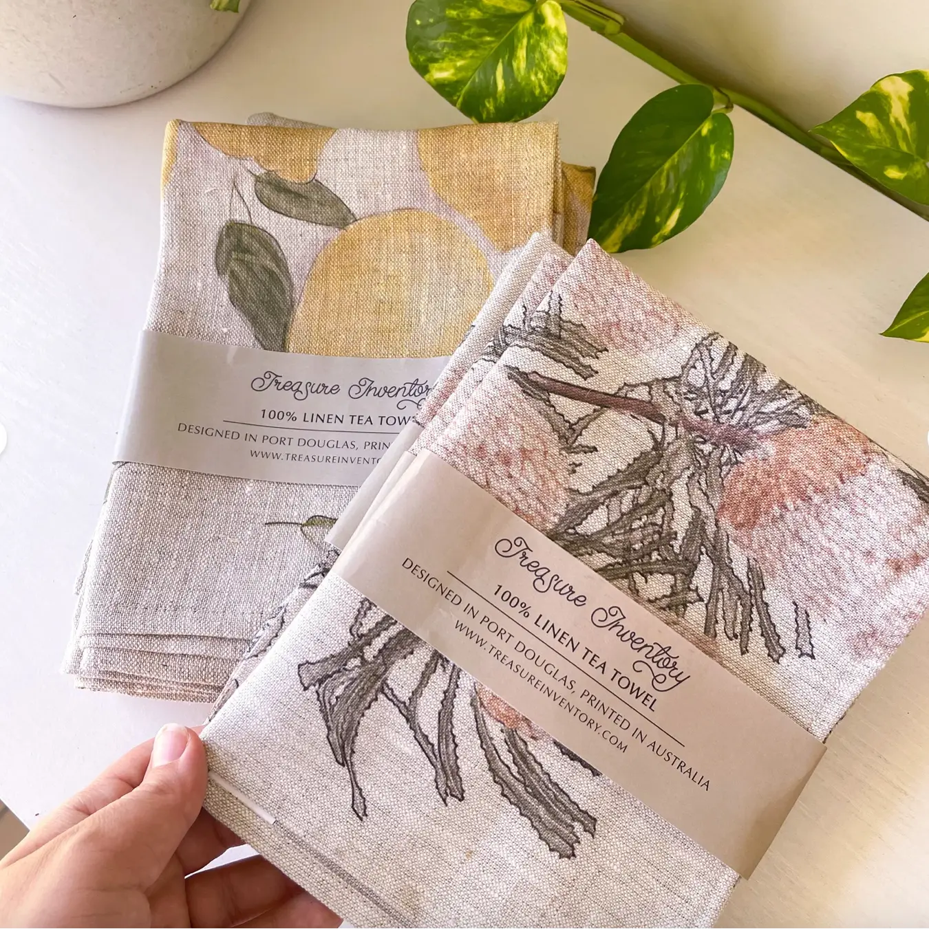 Lemon Linen Tea Towel treasureinventory