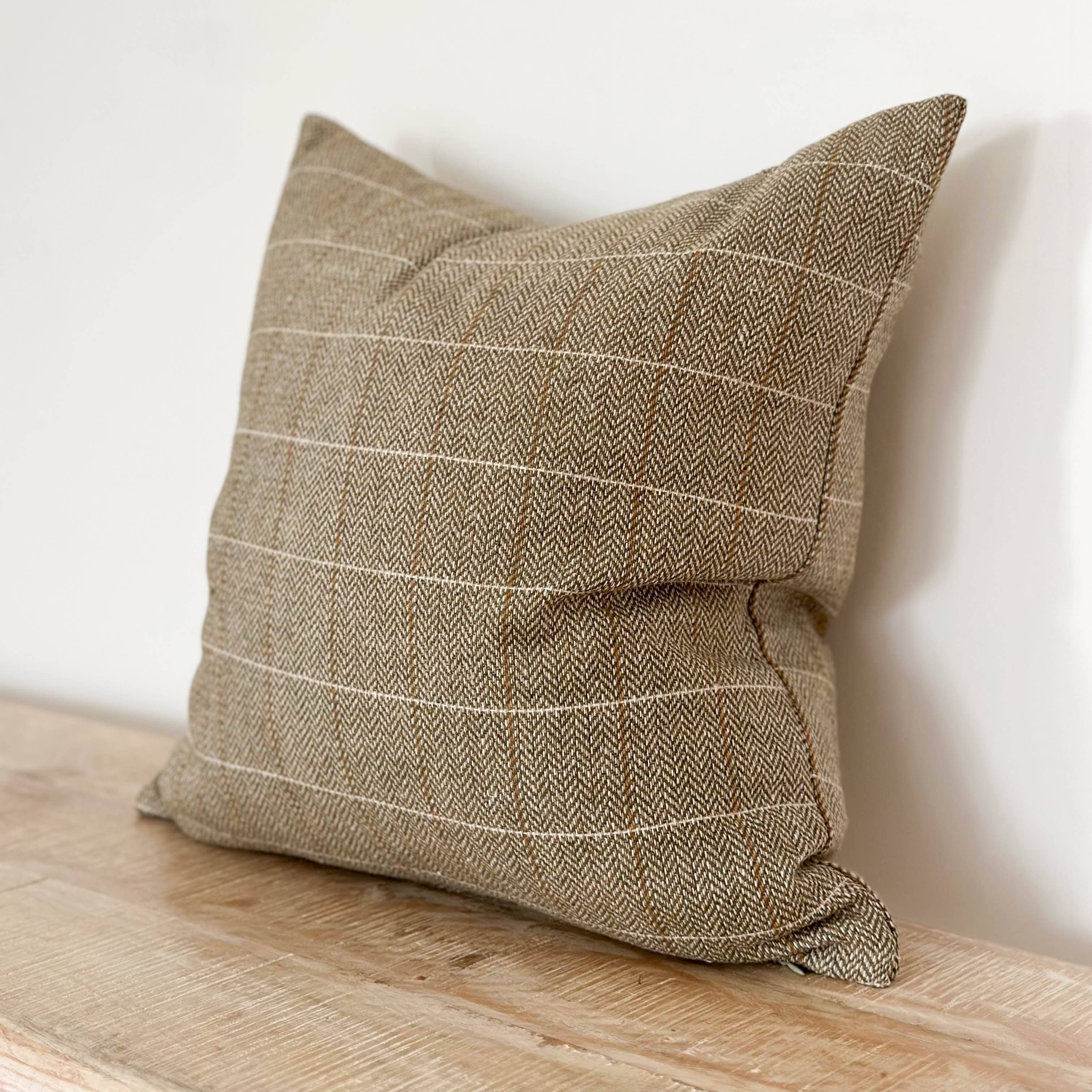 Betty Wool Blend Cushion Cover  45x45 - Olive Green Ellenvale Trade