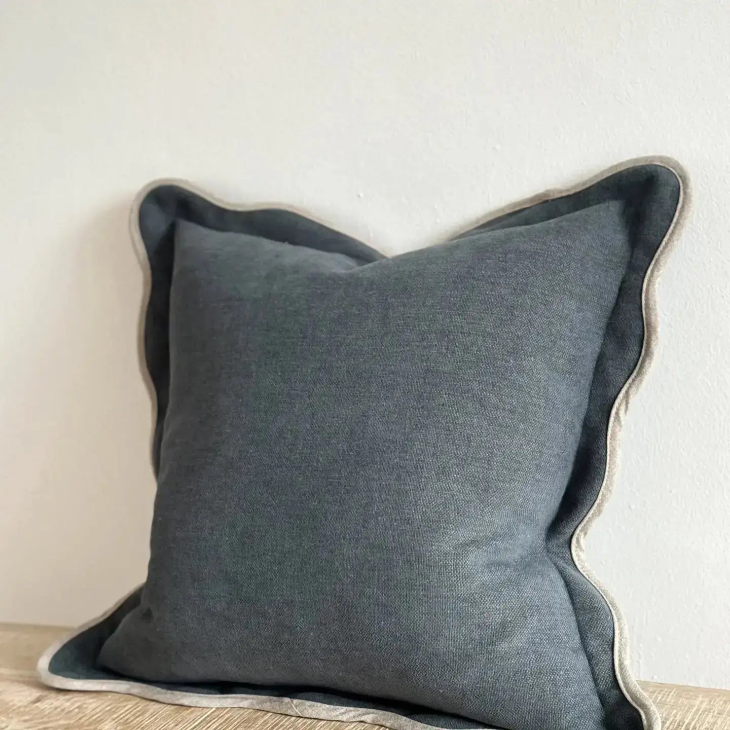 Chloe Navy Scalloped Edge Cushion Cover - 65x65 Ellenvale Trade