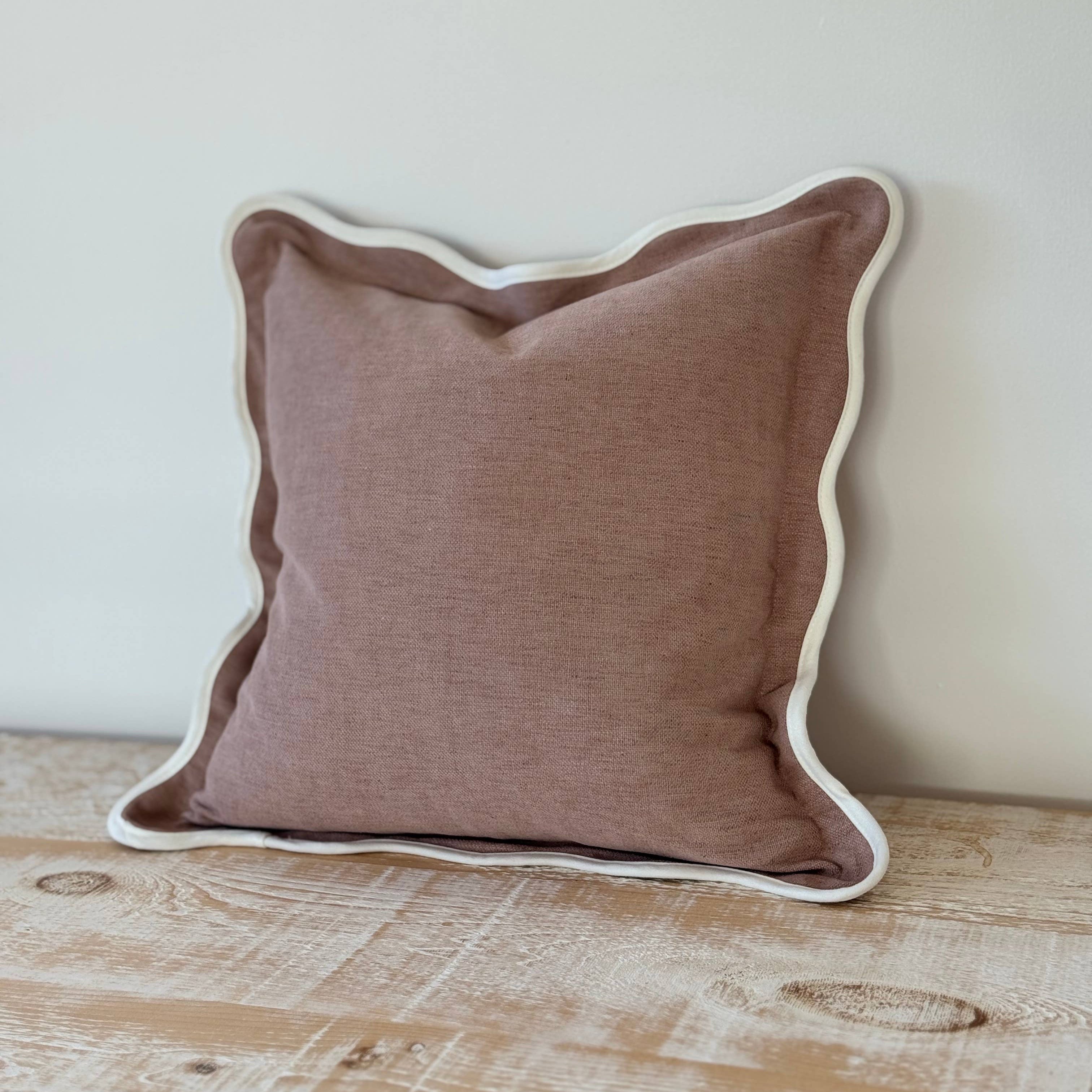 Chloe Dusty Pink Scalloped Edge Cushion 45x45 Ellenvale Trade