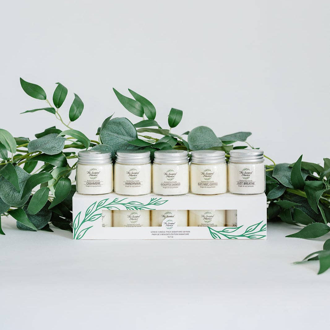 Signature Candle Sample 5-Pack – Best-Selling Scents, Clean Soy Wax The Scented Market
