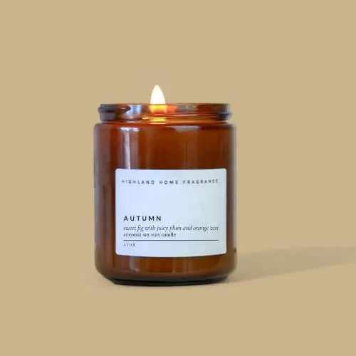 Autumn | Sweet Fig & Plum | 220g Coconut Soy Candle Highland Home Fragrance