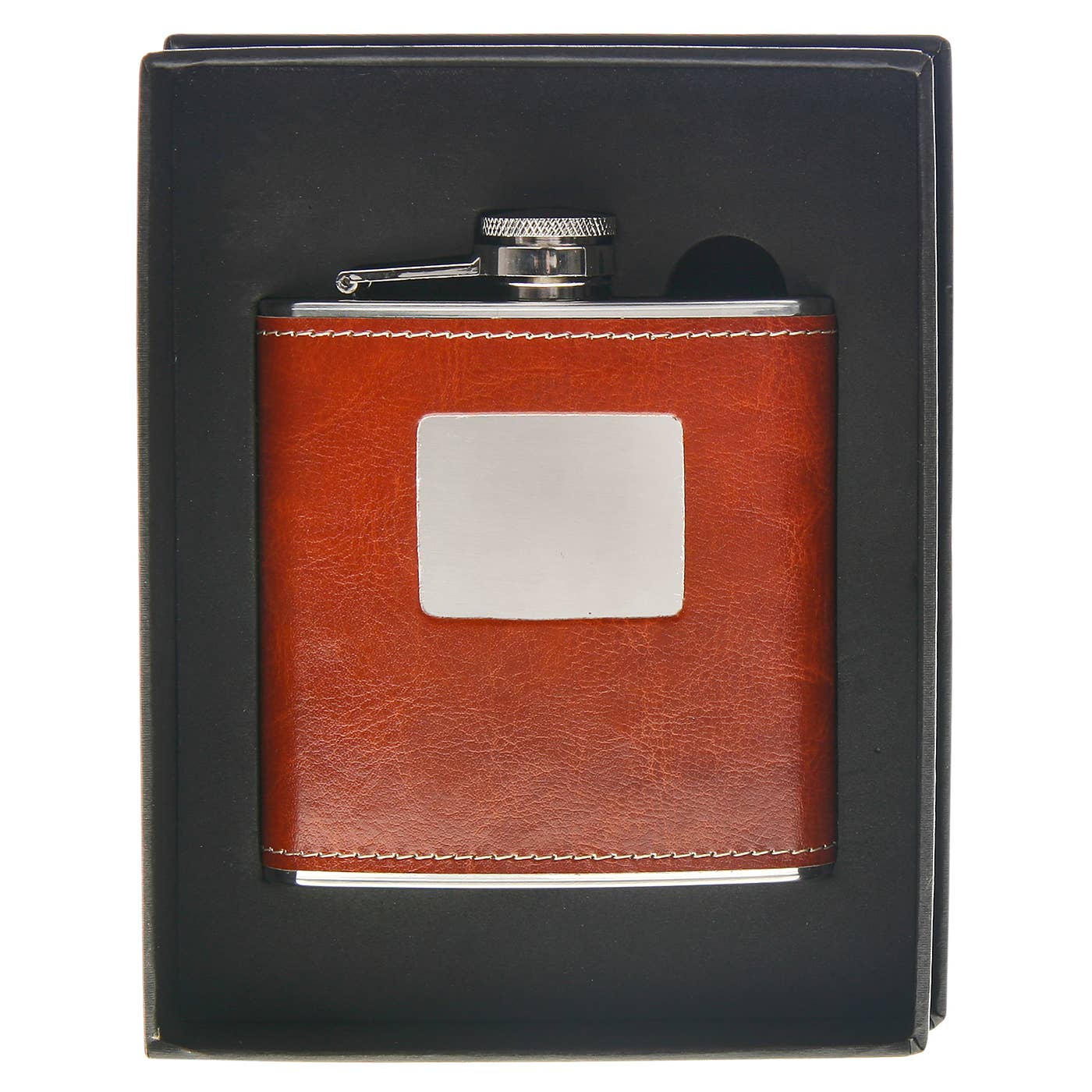 Hip Flask – Brown Engrave (6oz)