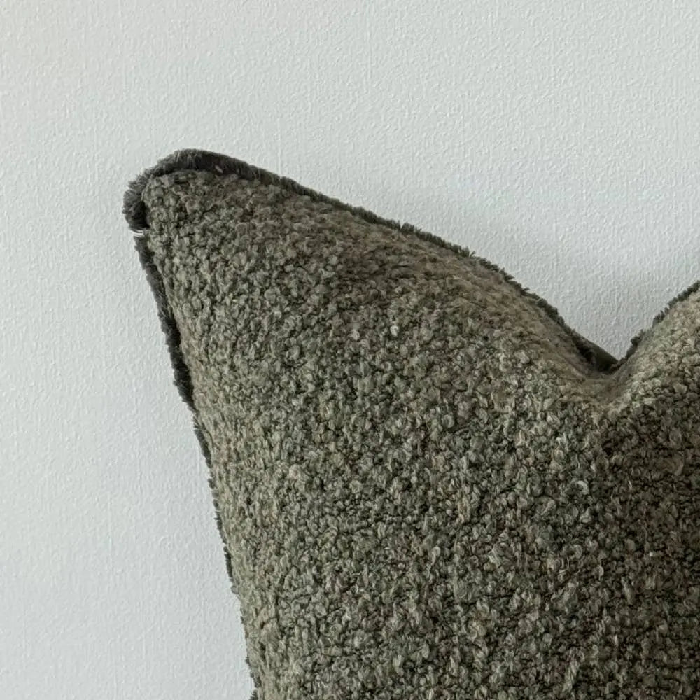 Sofia Olive Green Bouclé Cushion Cover – 45 × 45 cm