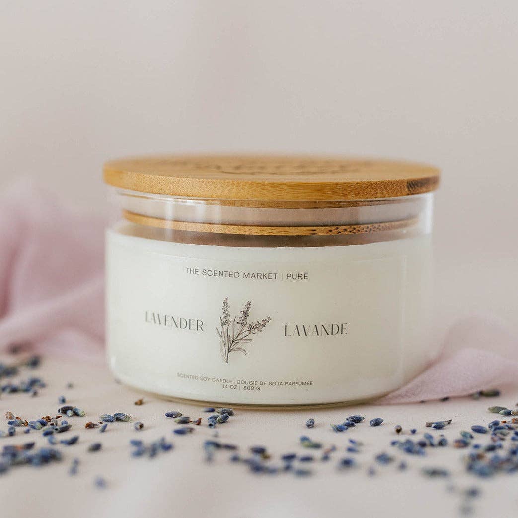 Pure LAVENDER Soy Wax Candle 14 oz The Scented Market