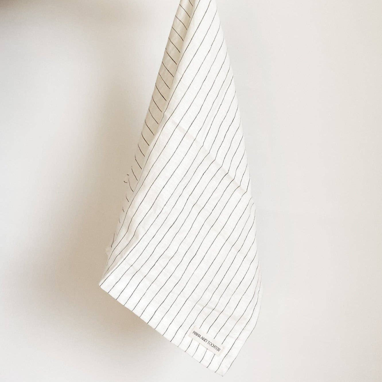 Pure French Linen Tea Towel - Olive Stripe Mama and Tochter