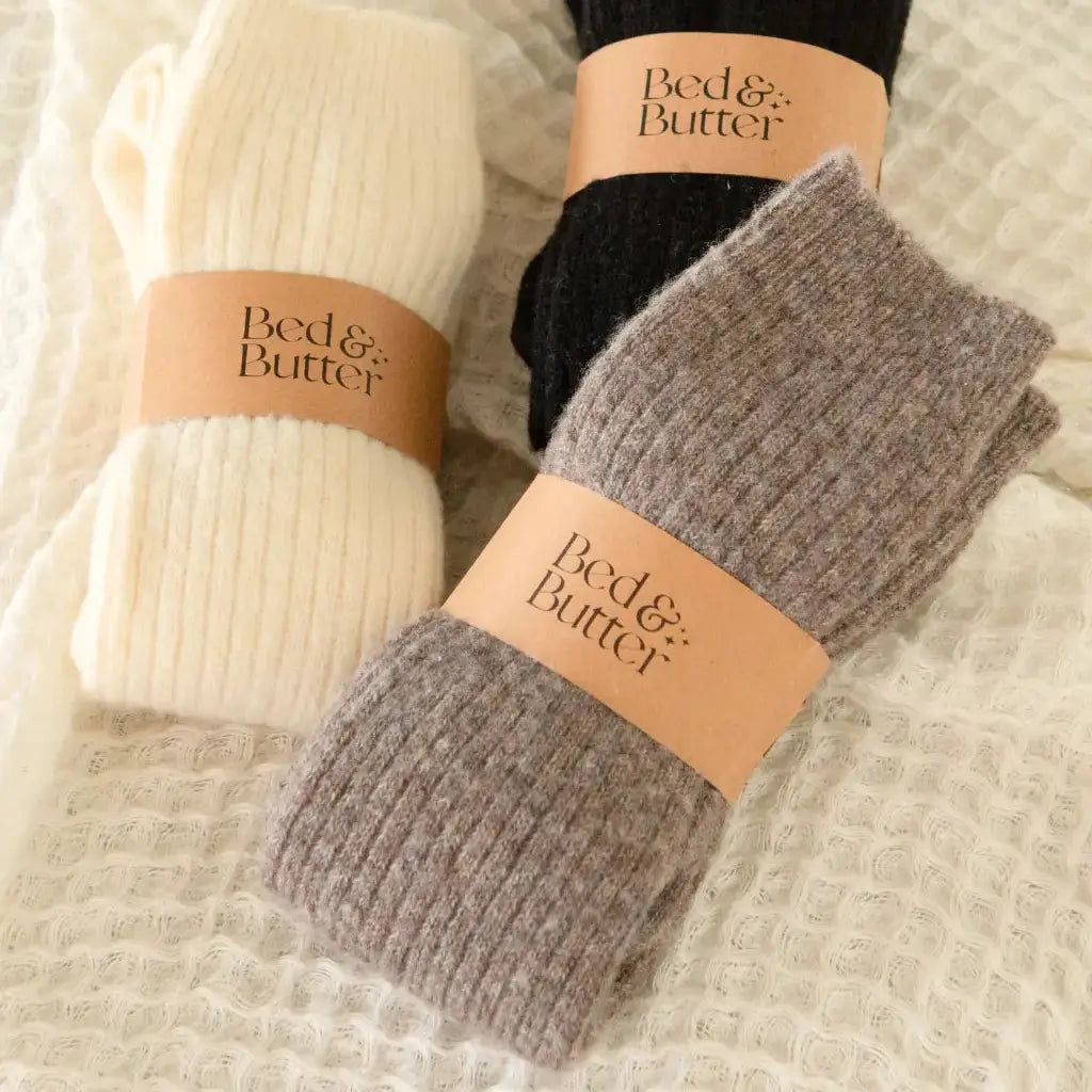 The Comfiest Socks – Light Choccy (L/XL) Bed & Butter