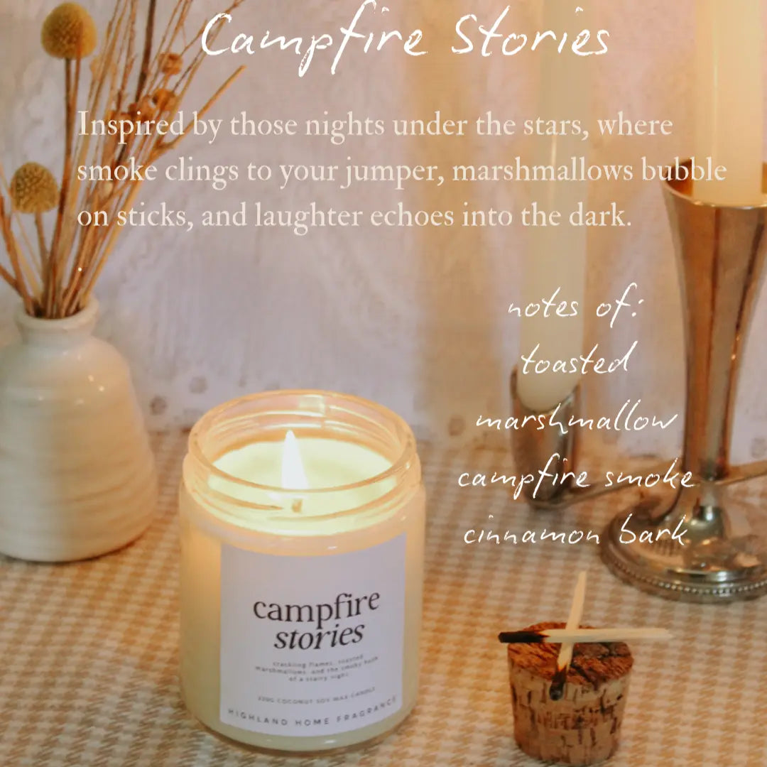 Campfire Stories - Marshmallow, Campfire Smoke - 220g Candle Highland Home Fragrance