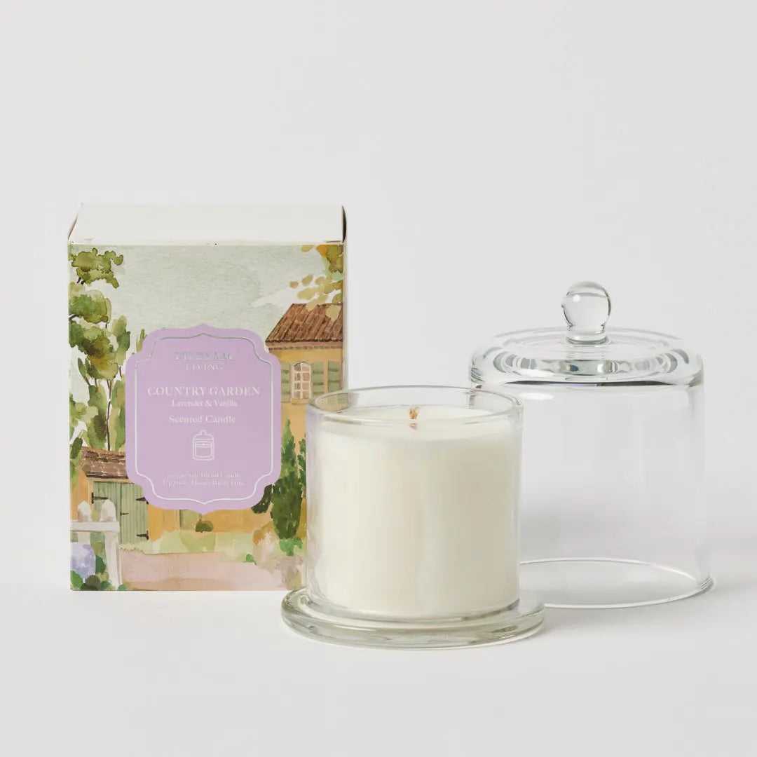 Country Garden Glass Cloche Scented Candle – Lavender & Vanilla