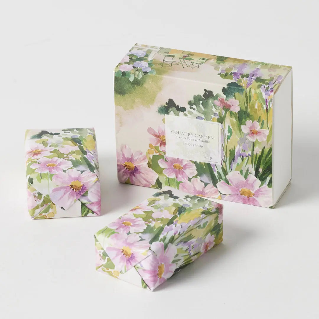 Country Garden Scented Soap Gift Set of 2 – French Pear & Vanilla