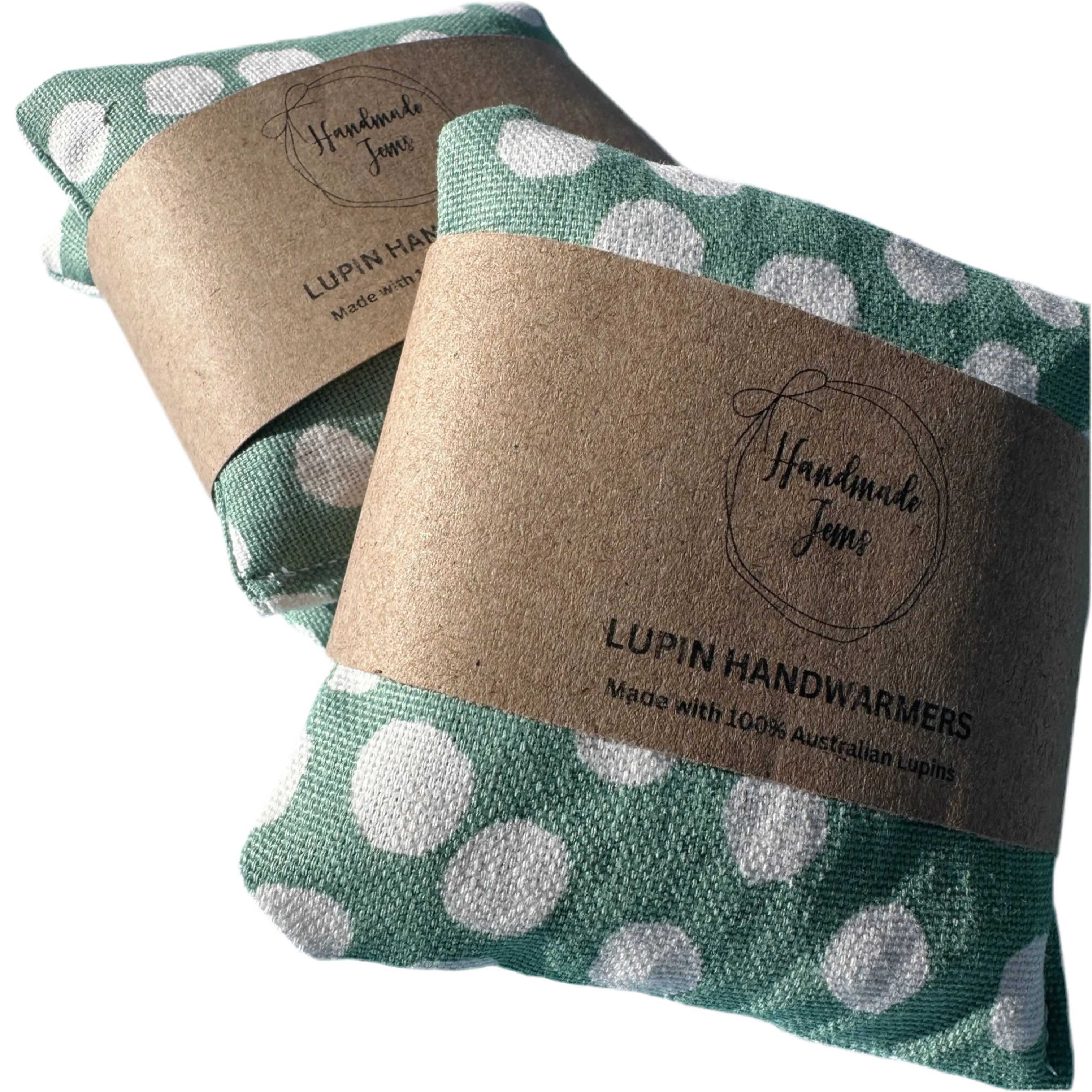 Lupin Handwarmer - Green Spots Pair (2 in a Pack) Handmade Jems