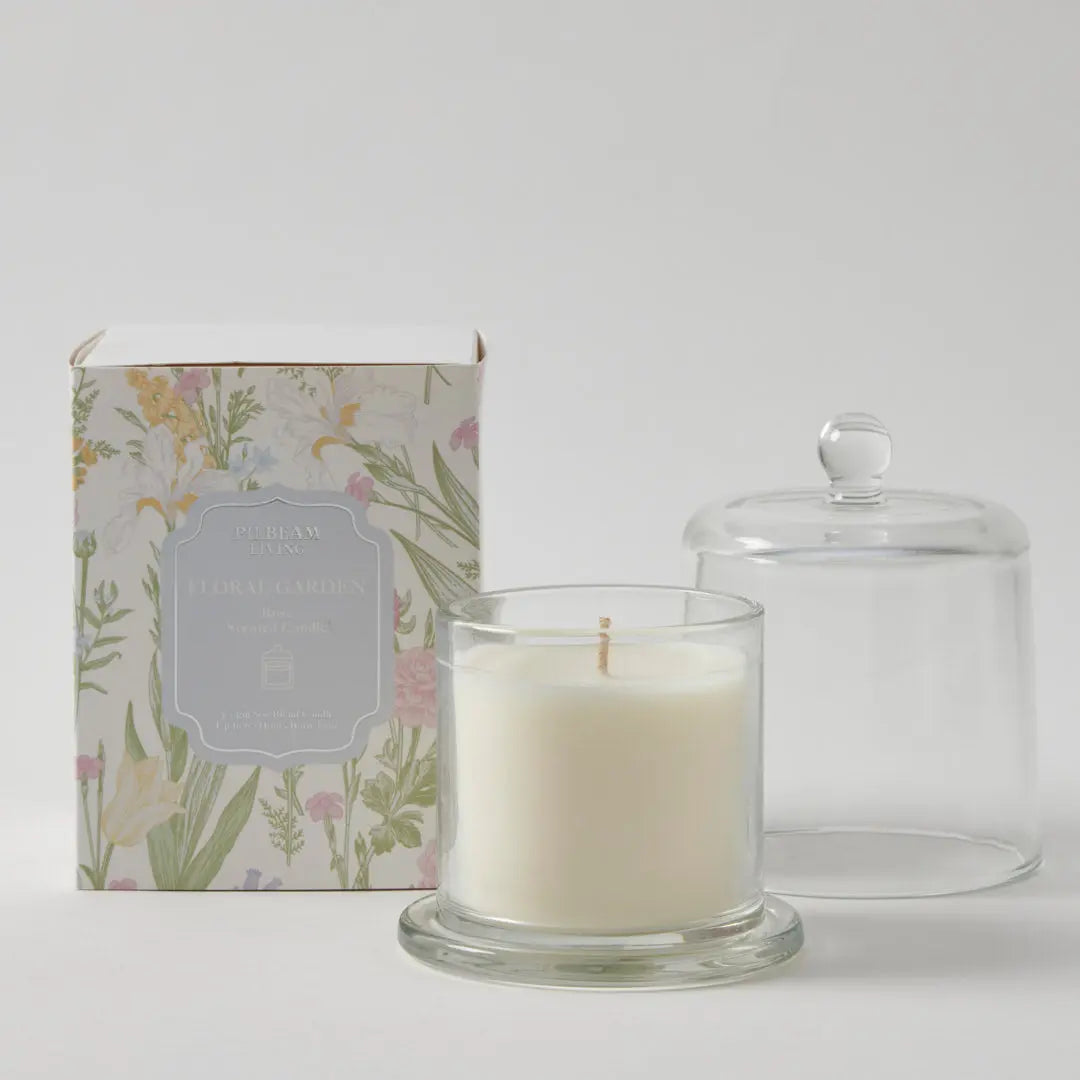 Floral Garden Glass Cloche Scented Candle – Rose Pilbeam Living