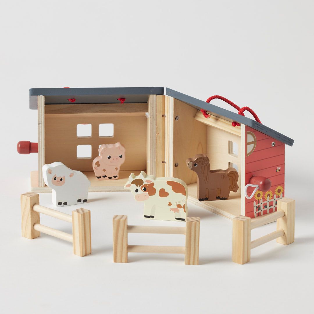 Zookabee Foldable Farm House – Wooden Play Set