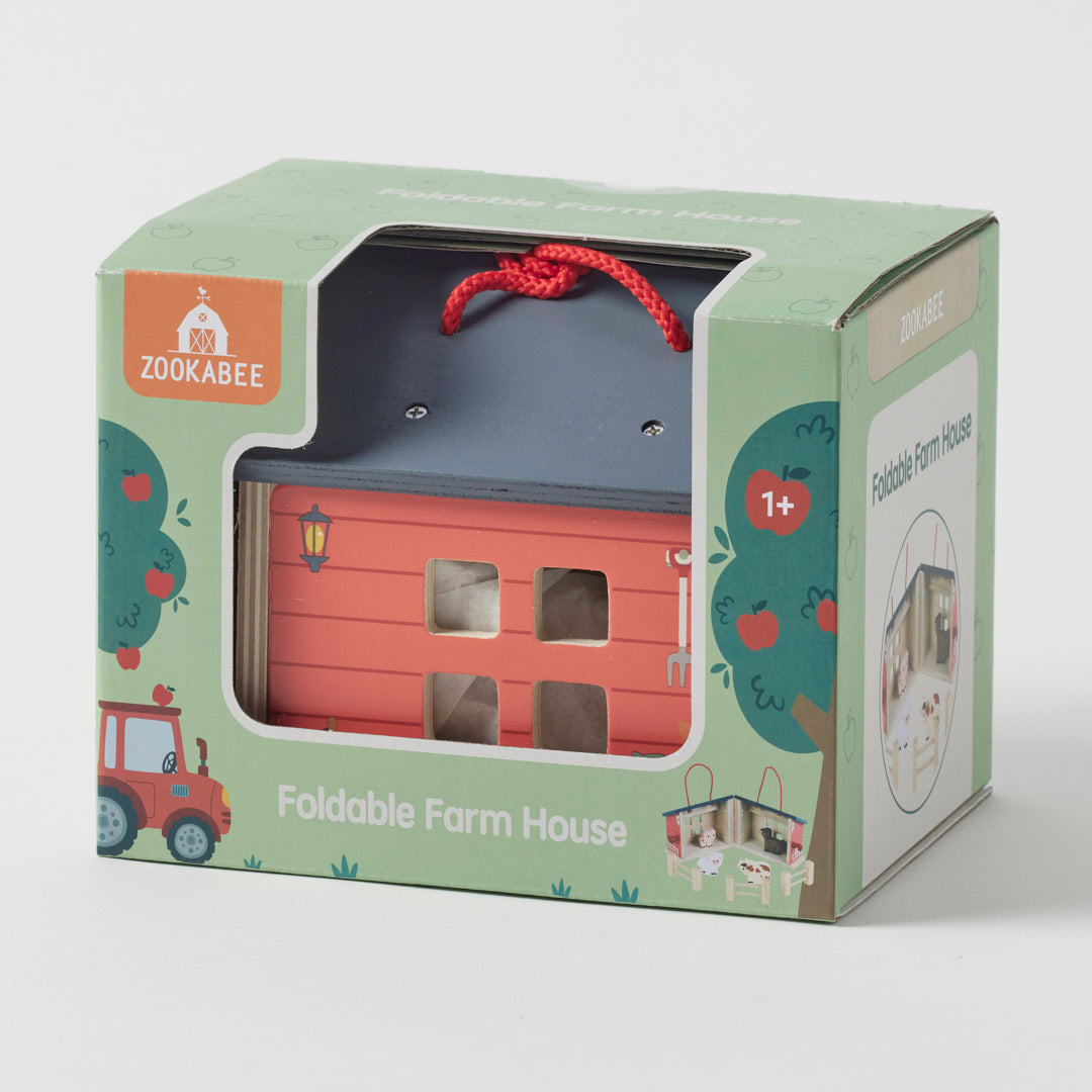 Zookabee Foldable Farm House – Wooden Play Set