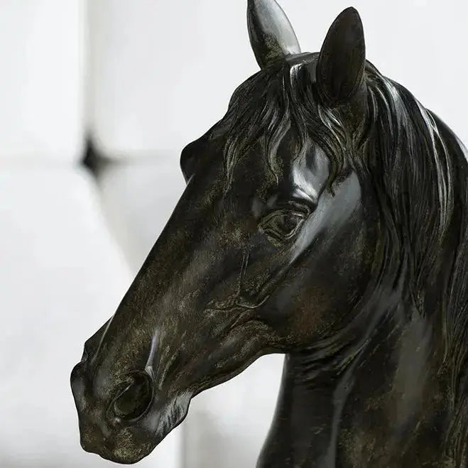 Gigi Black Horse Head Statue - Farmhouse Country Ornament 40cm Florabelle