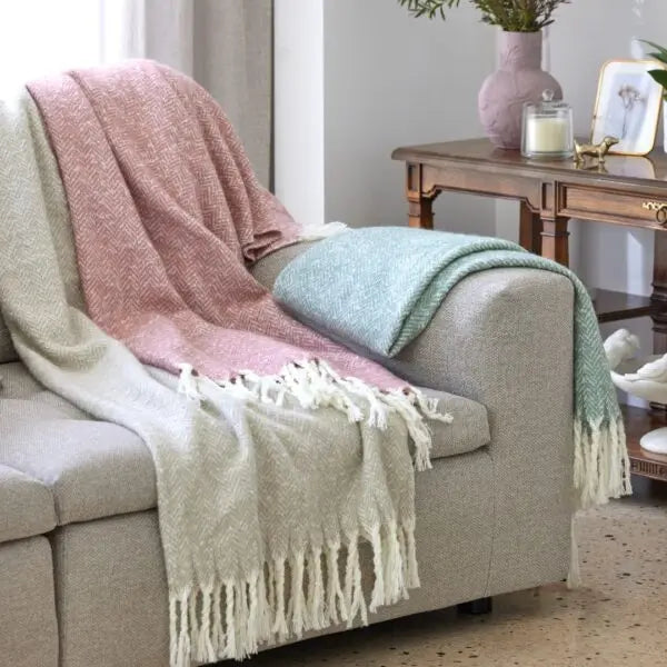 Herringbone Throw Beige Pilbeam Living