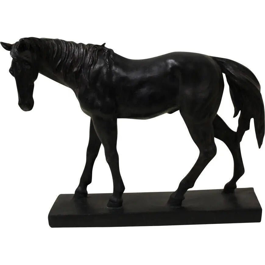 Horset Statue - 30cm Black Resin Barrington Country Homewares