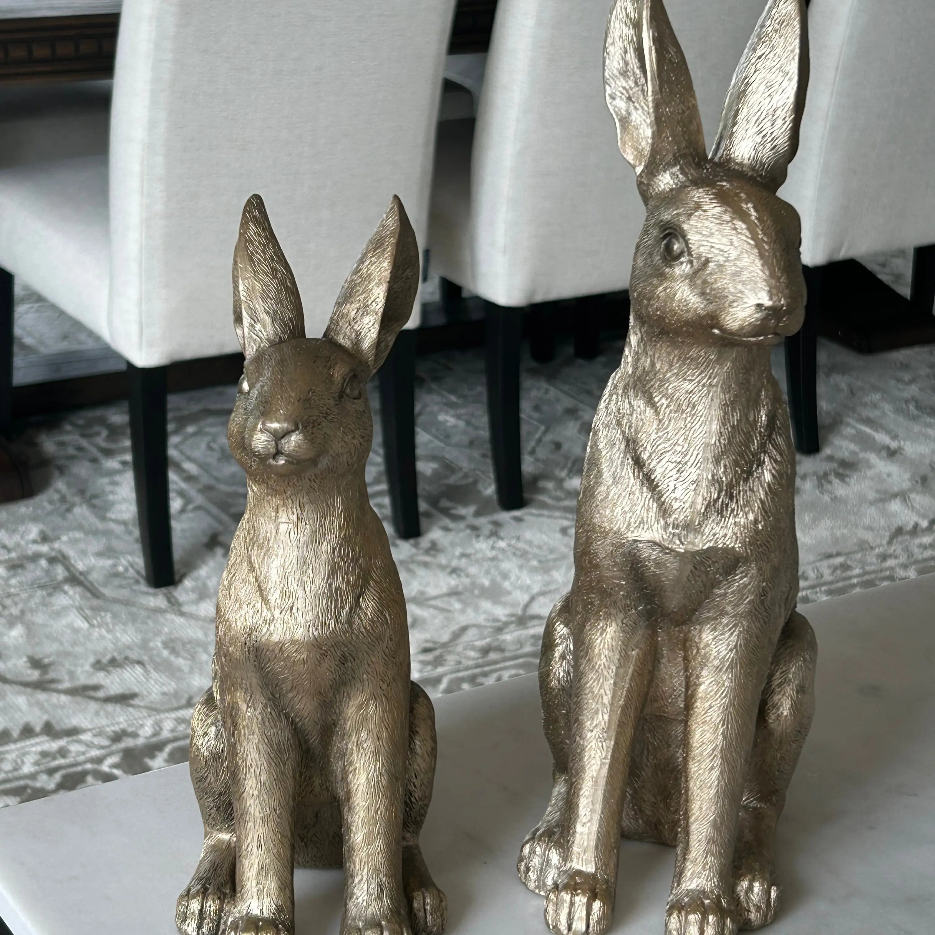 Sitting Hare Gold/Champagne Lrg Barrington Country Homewares
