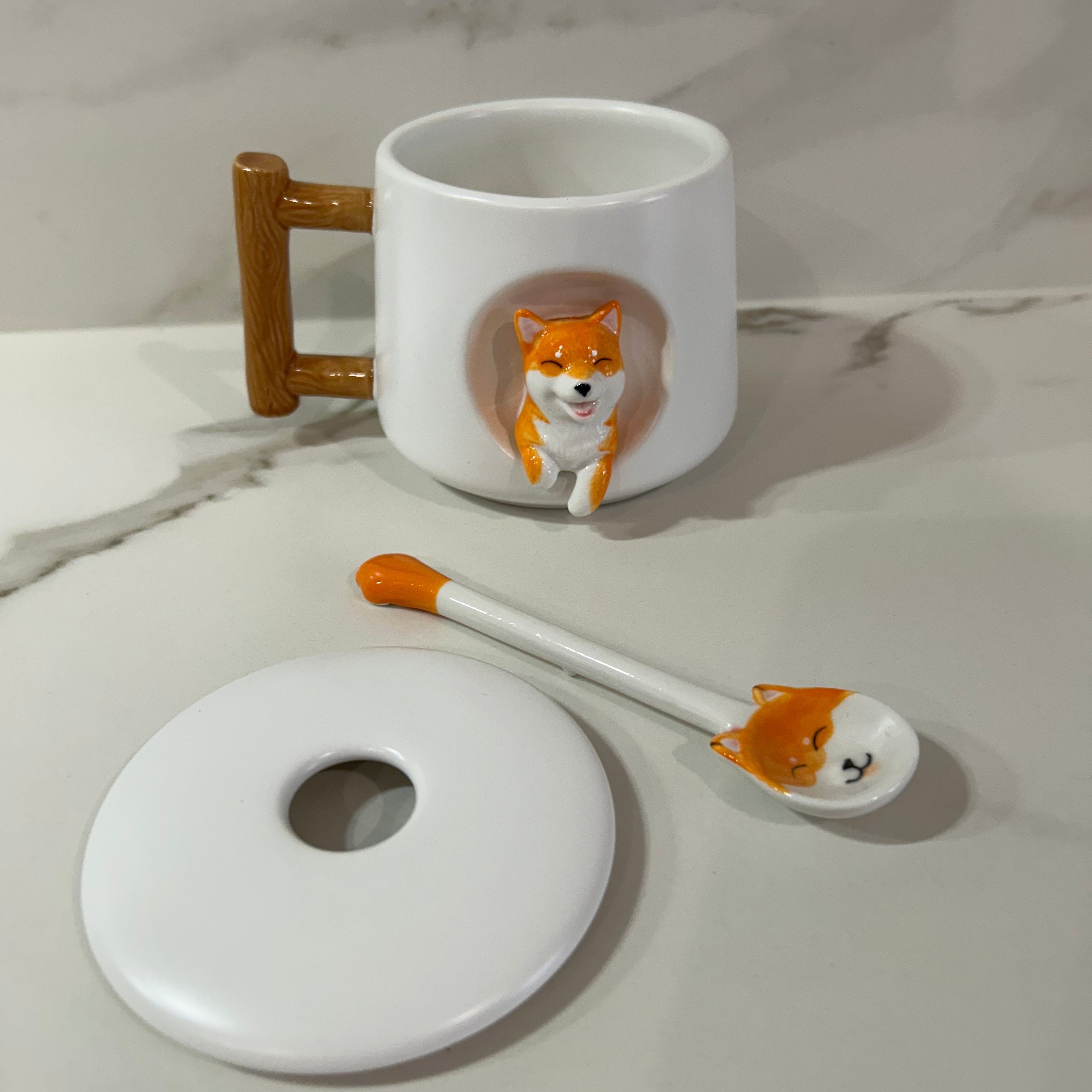 Dog Mug With Lid & Spoon Homerely