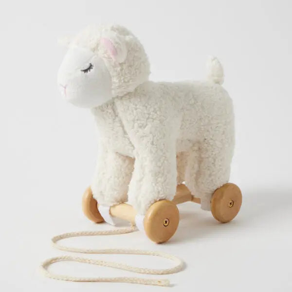 Lamb Pull Along – Plush Toy with Removable Wheels Pilbeam Living