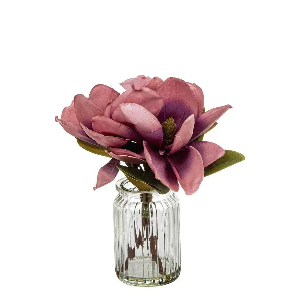 Magnolia in Glass Vase – Plum (30cm) Florabelle