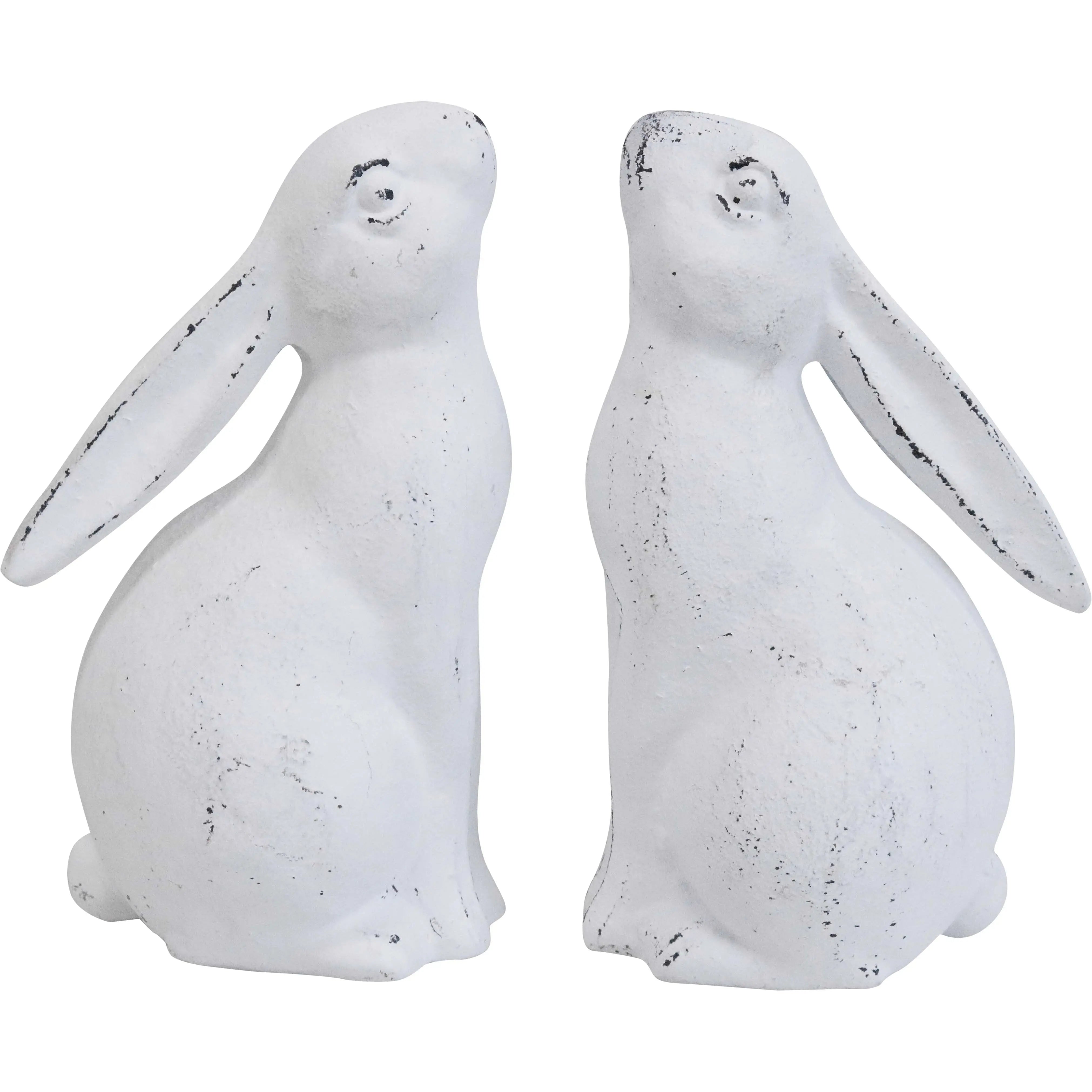 Rabbit Bookends / Doorstop Pair – White Iron Barrington Country Homewares